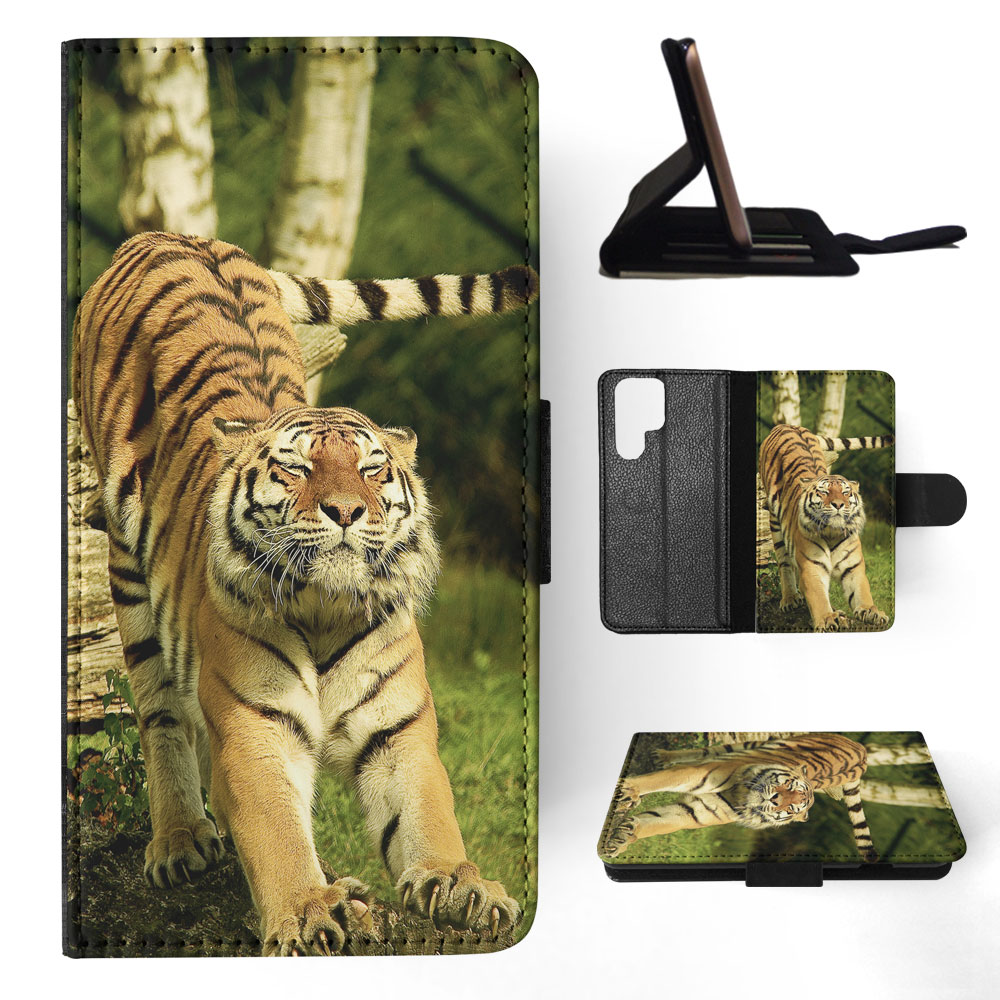FLIP CASE FOR SAMSUNG GALAXY|CUTE FUNNY TIGER STRETCHING - Picture 36 of 120