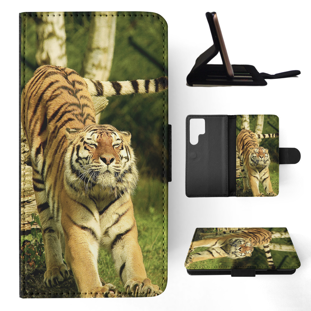 FLIP CASE FOR SAMSUNG GALAXY|CUTE FUNNY TIGER STRETCHING - Picture 6 of 120