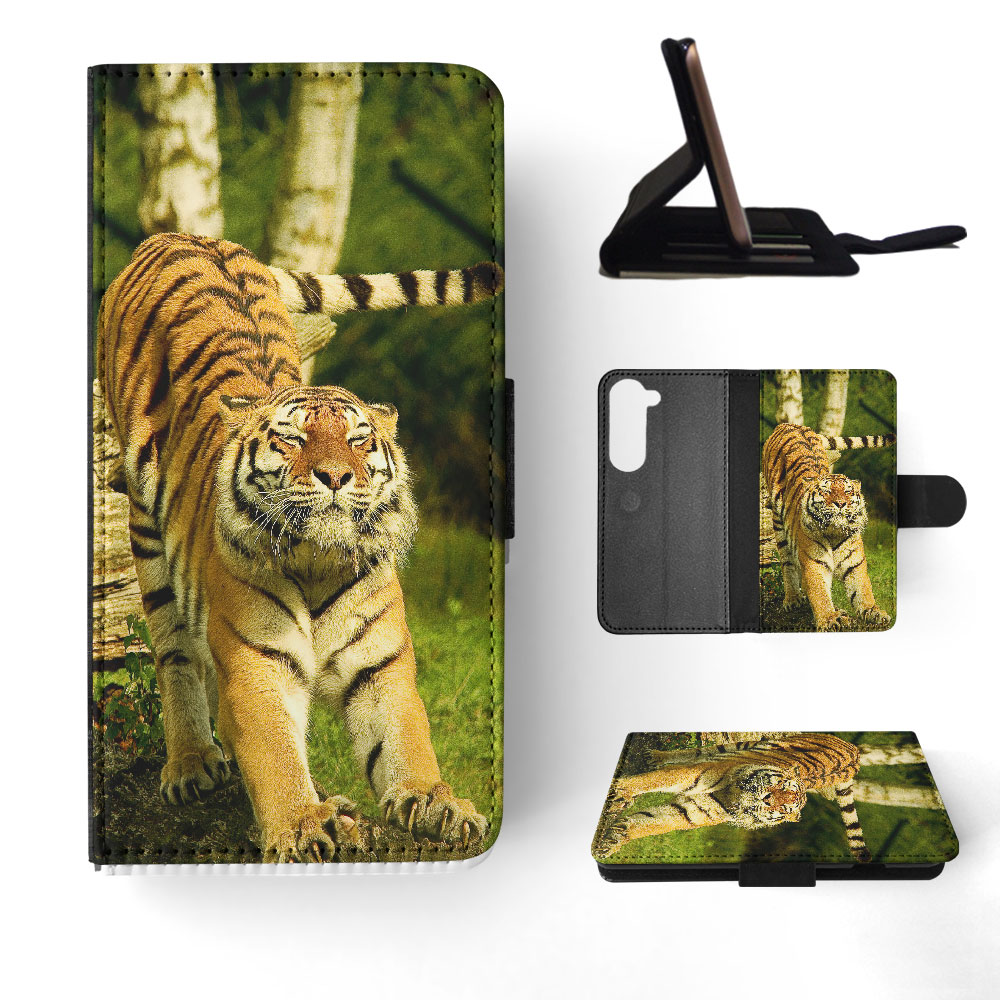 FLIP CASE FOR SAMSUNG GALAXY|CUTE FUNNY TIGER STRETCHING - Picture 31 of 120