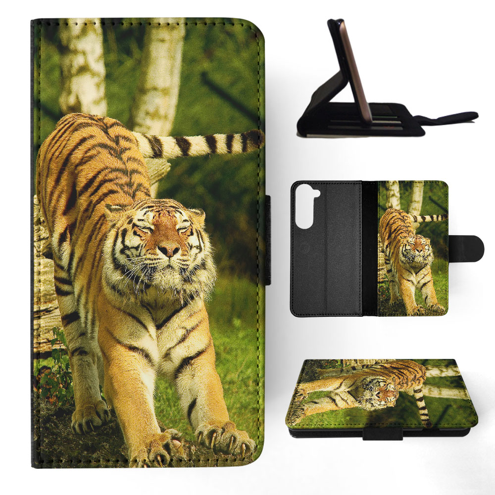 FLIP CASE FOR SAMSUNG GALAXY|CUTE FUNNY TIGER STRETCHING - Picture 26 of 120