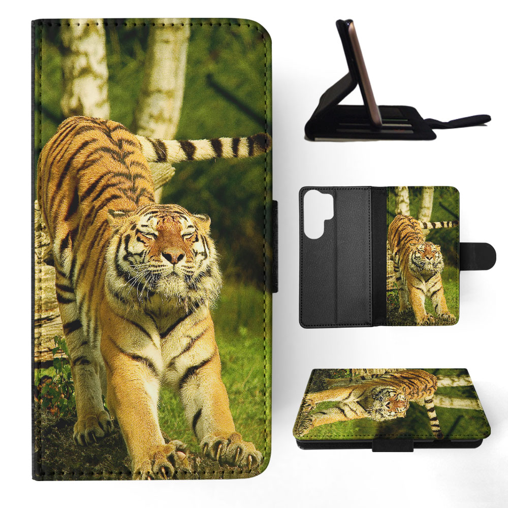 FLIP CASE FOR SAMSUNG GALAXY|CUTE FUNNY TIGER STRETCHING - Picture 21 of 120