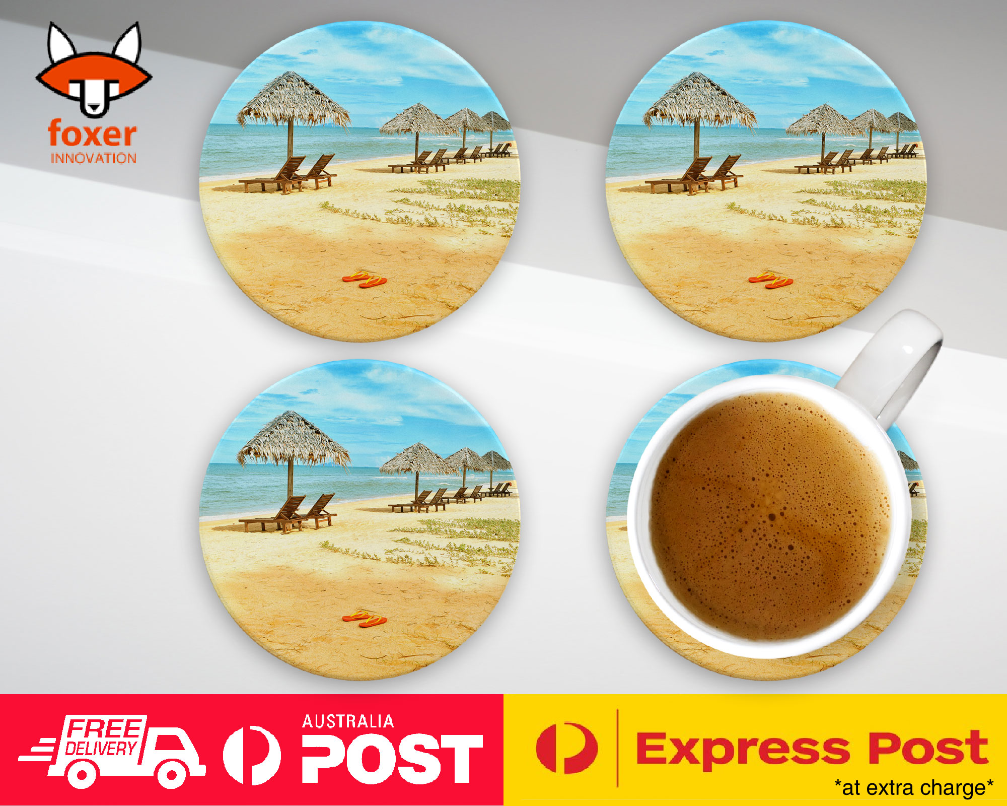 COASTER COFFEE DRINKING MAT|BEAUTIFUL BEACH SUMMER RELAX