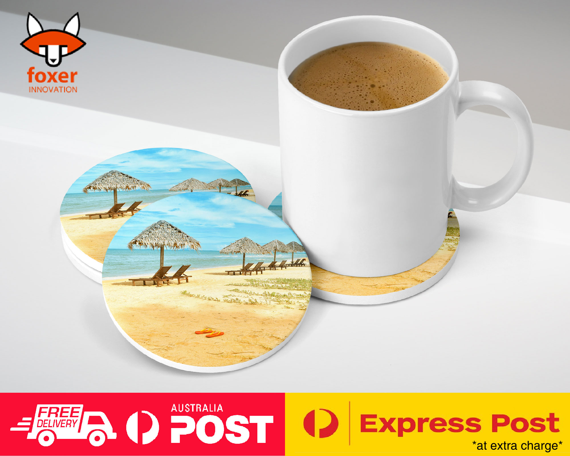 COASTER COFFEE DRINKING MAT|BEAUTIFUL BEACH SUMMER RELAX