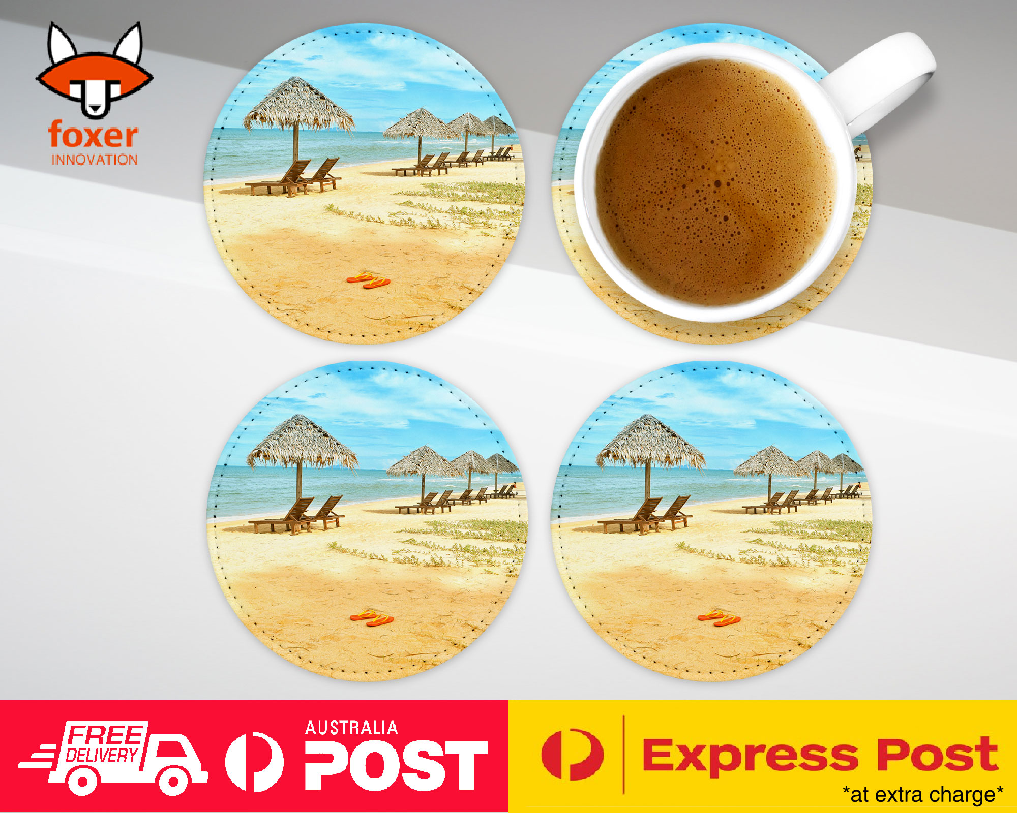 COASTER COFFEE DRINKING MAT|BEAUTIFUL BEACH SUMMER RELAX