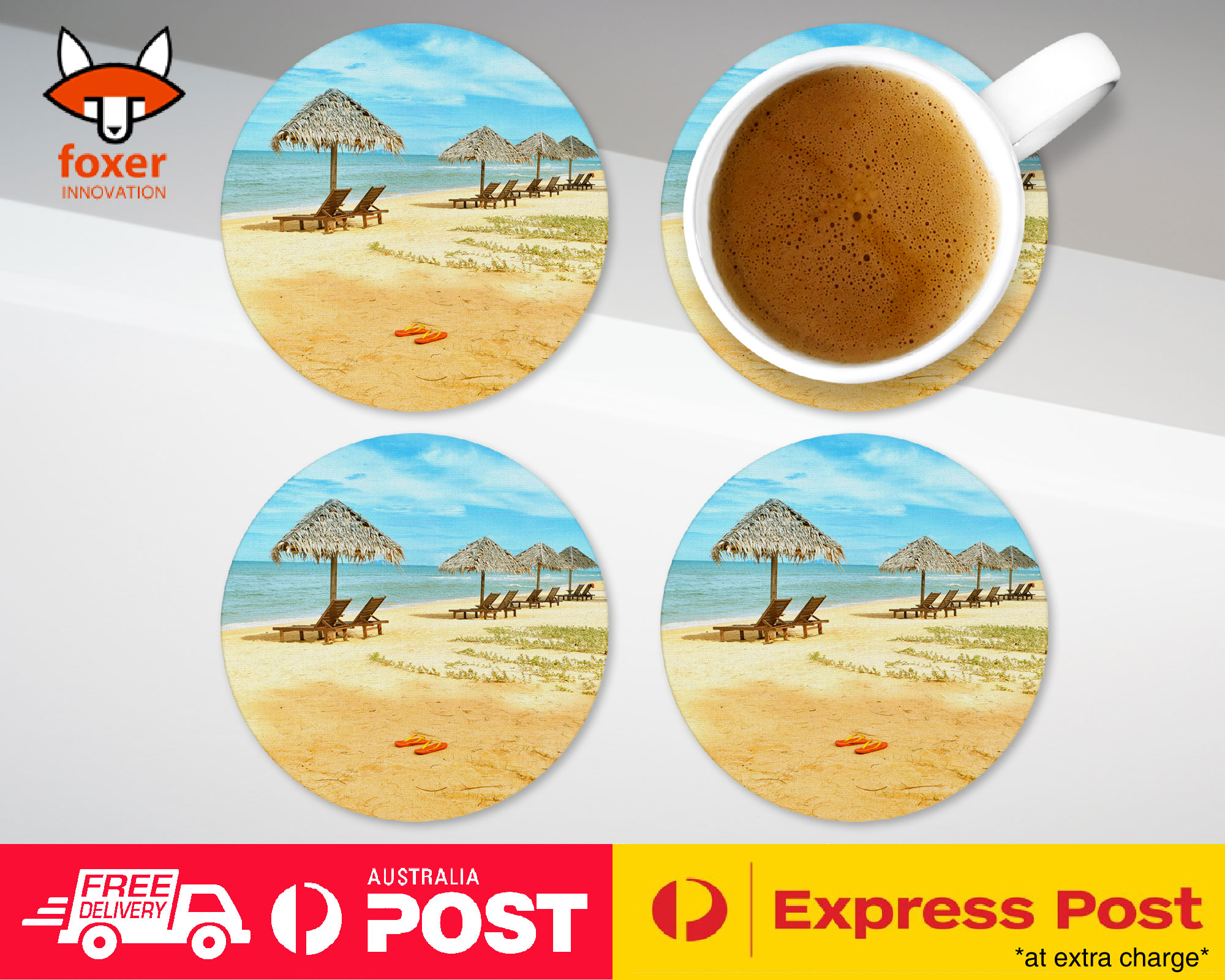 COASTER COFFEE DRINKING MAT|BEAUTIFUL BEACH SUMMER RELAX