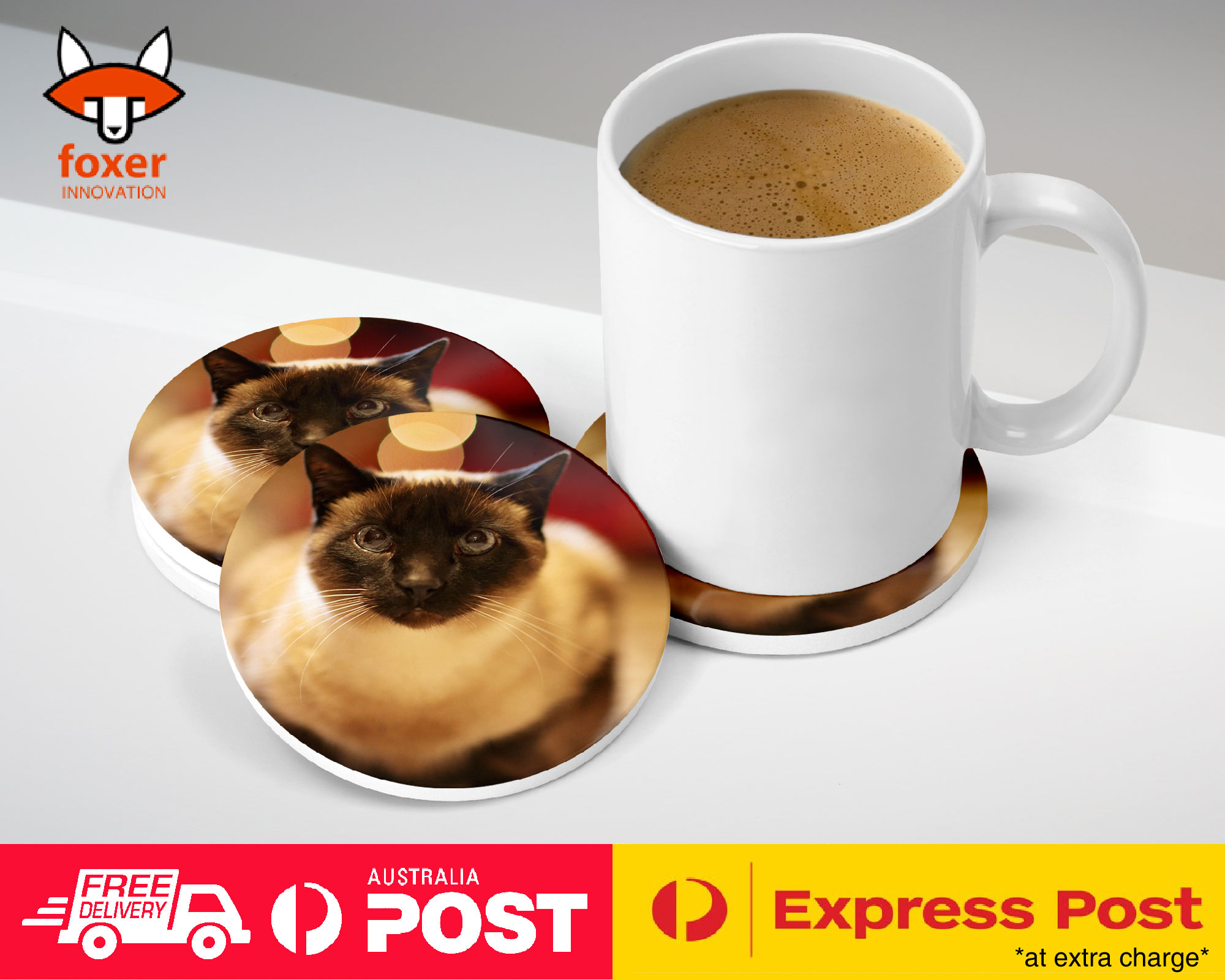 COASTER COFFEE DRINKING MAT|CUTE SIAMESE CAT KITTEN #2