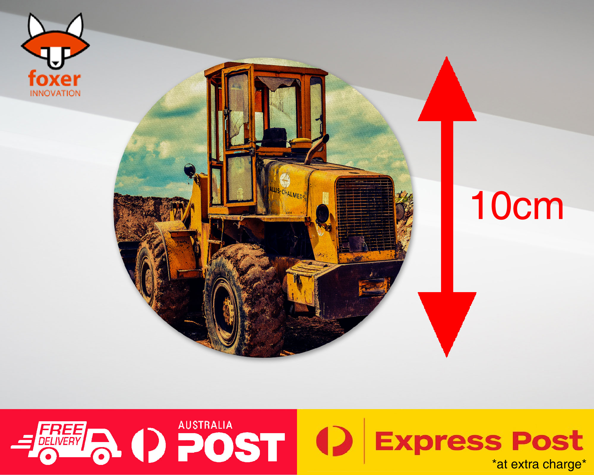 COASTER COFFEE DRINKING MAT|COOL FARMERS YELLOW TRACTOR #2 - Foto 4 di 21
