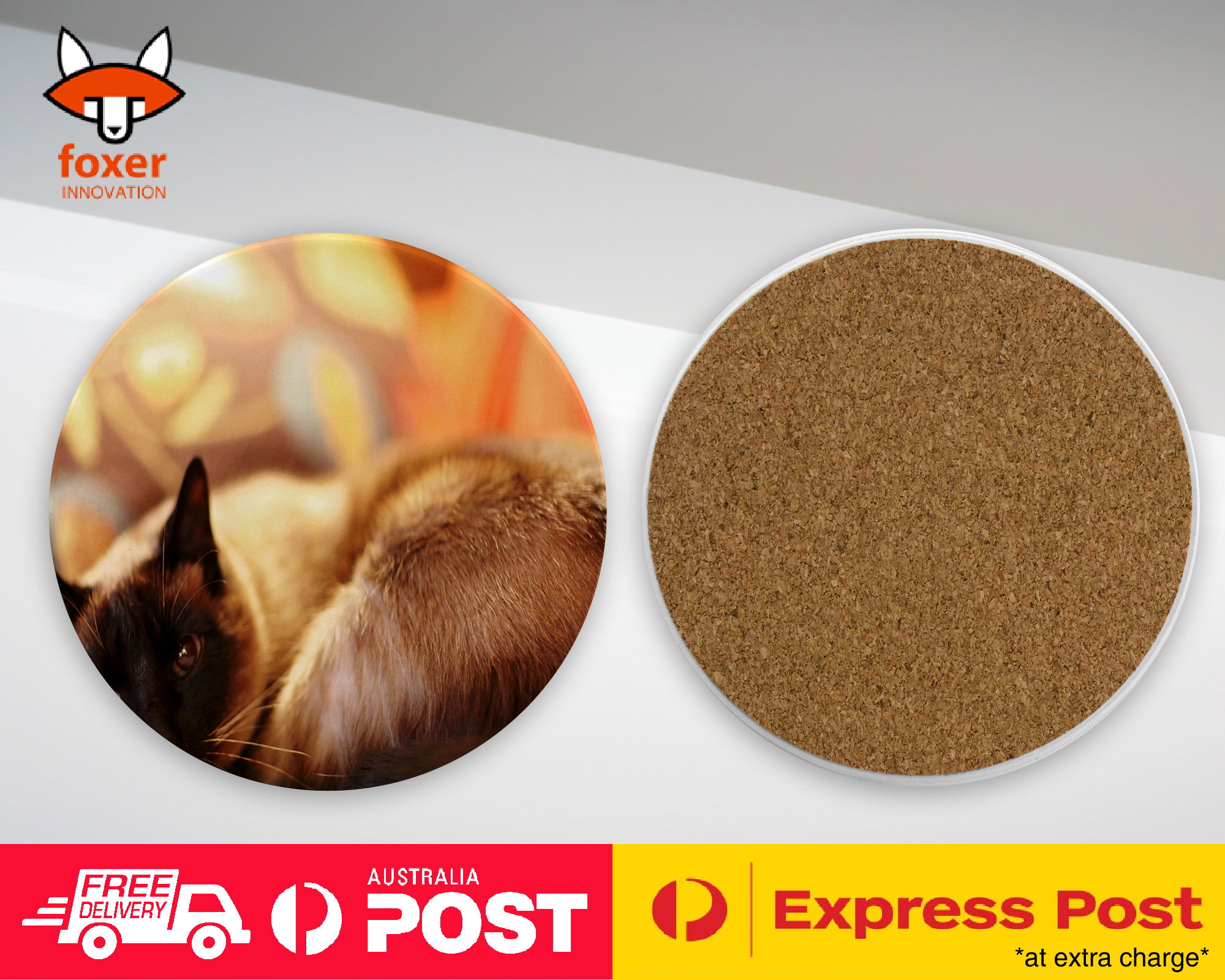 COASTER COFFEE DRINKING MAT|CUTE SIAMESE CAT KITTEN #3