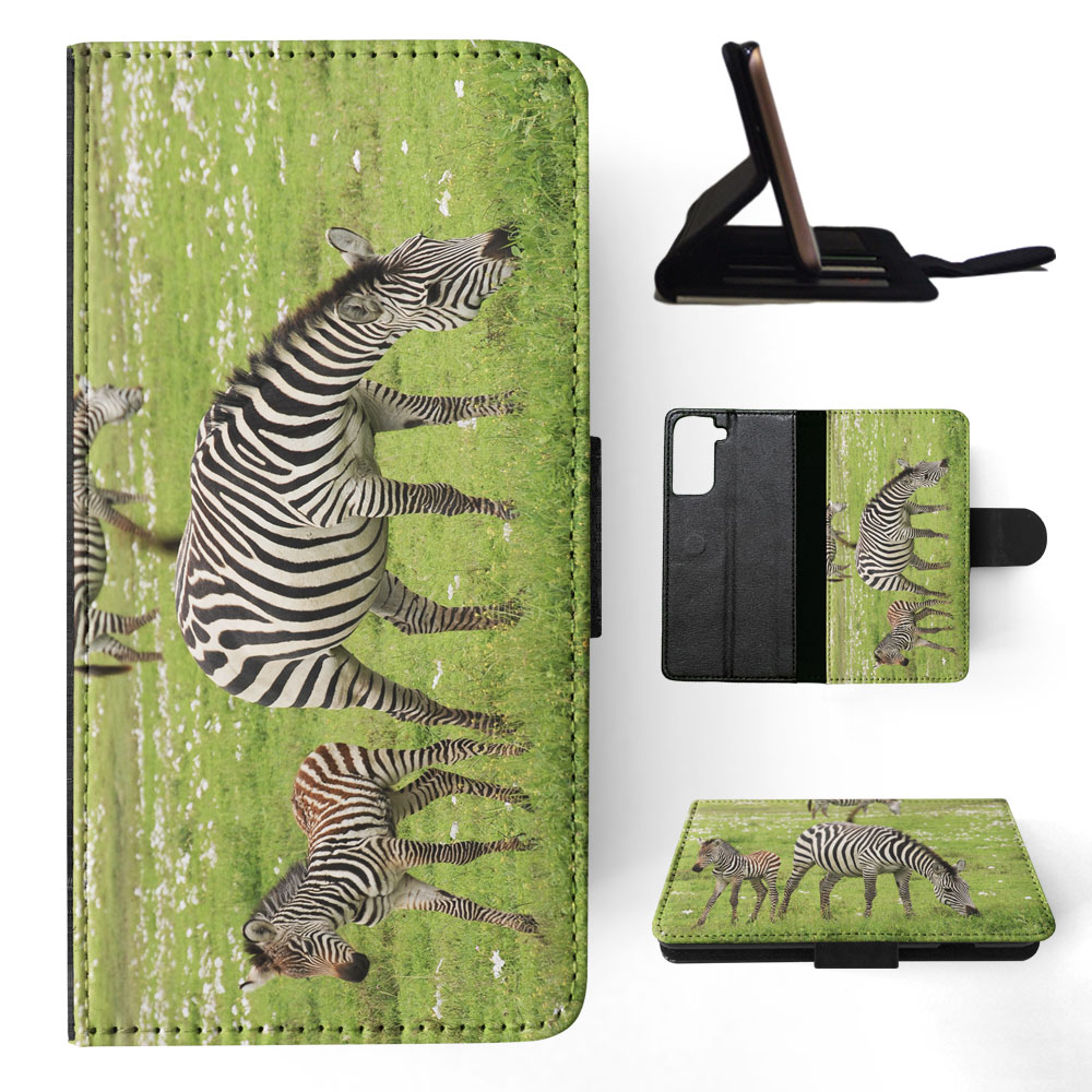 FLIP CASE FOR SAMSUNG GALAXY|AFRICAN ZEBRA ANIMAL WITH FOAL - Picture 61 of 120