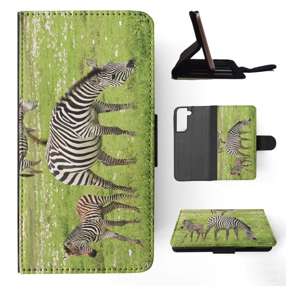 FLIP CASE FOR SAMSUNG GALAXY|AFRICAN ZEBRA ANIMAL WITH FOAL - Picture 41 of 120