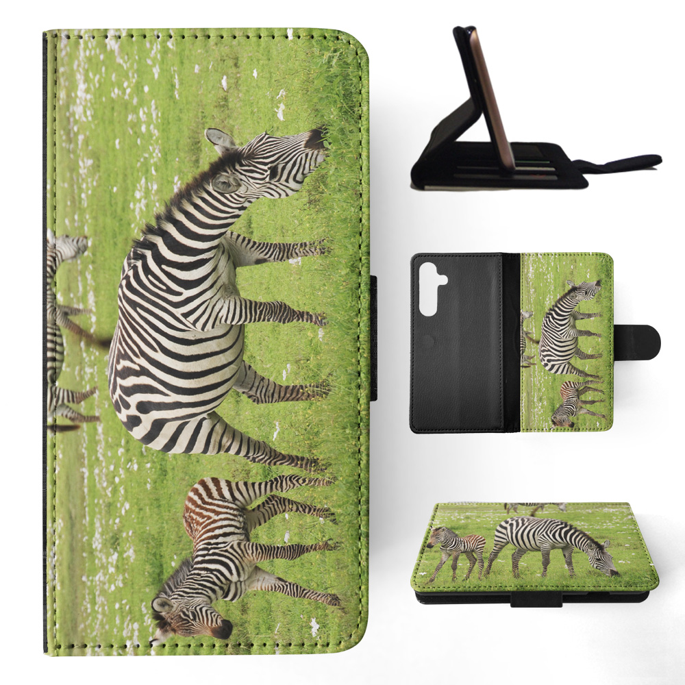 FLIP CASE FOR SAMSUNG GALAXY|AFRICAN ZEBRA ANIMAL WITH FOAL - Picture 11 of 120