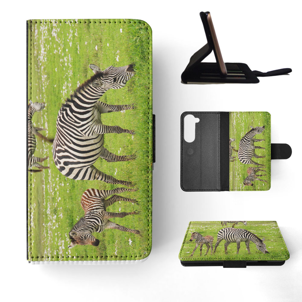 FLIP CASE FOR SAMSUNG GALAXY|AFRICAN ZEBRA ANIMAL WITH FOAL - Picture 31 of 120