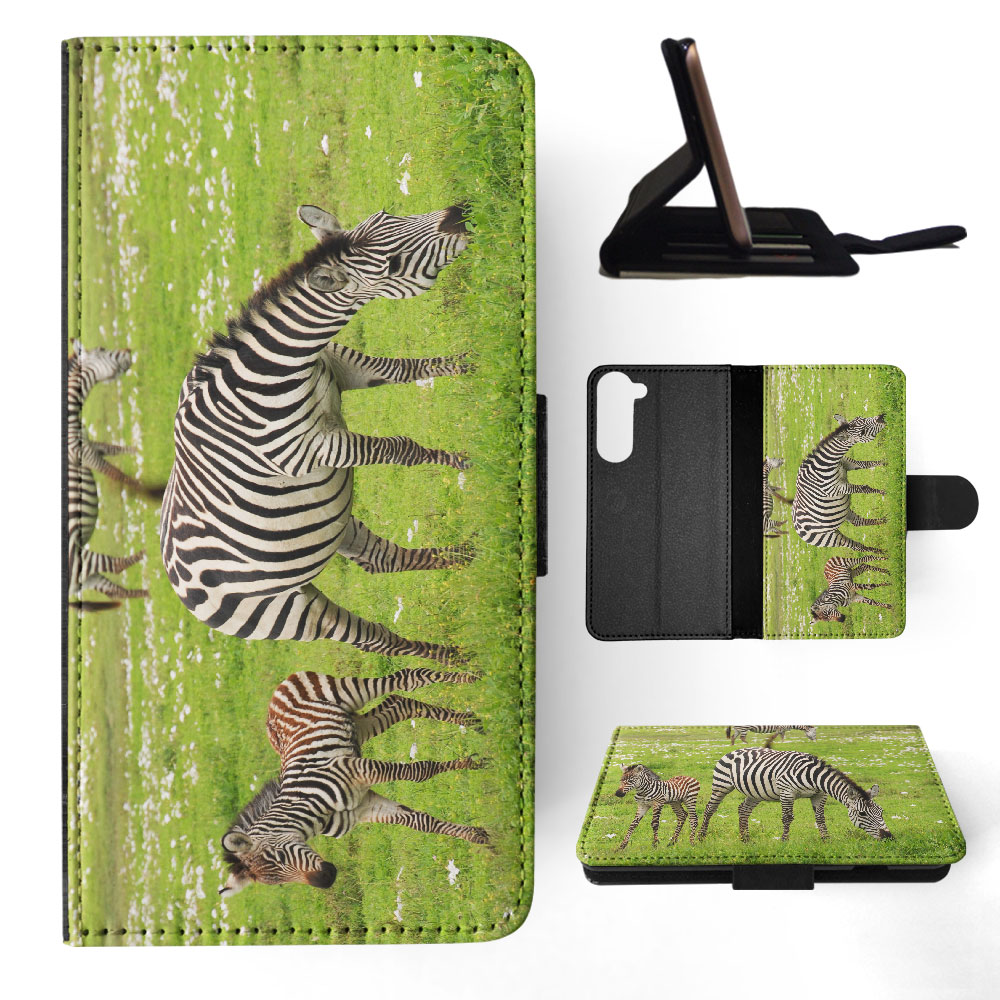 FLIP CASE FOR SAMSUNG GALAXY|AFRICAN ZEBRA ANIMAL WITH FOAL - Picture 26 of 120