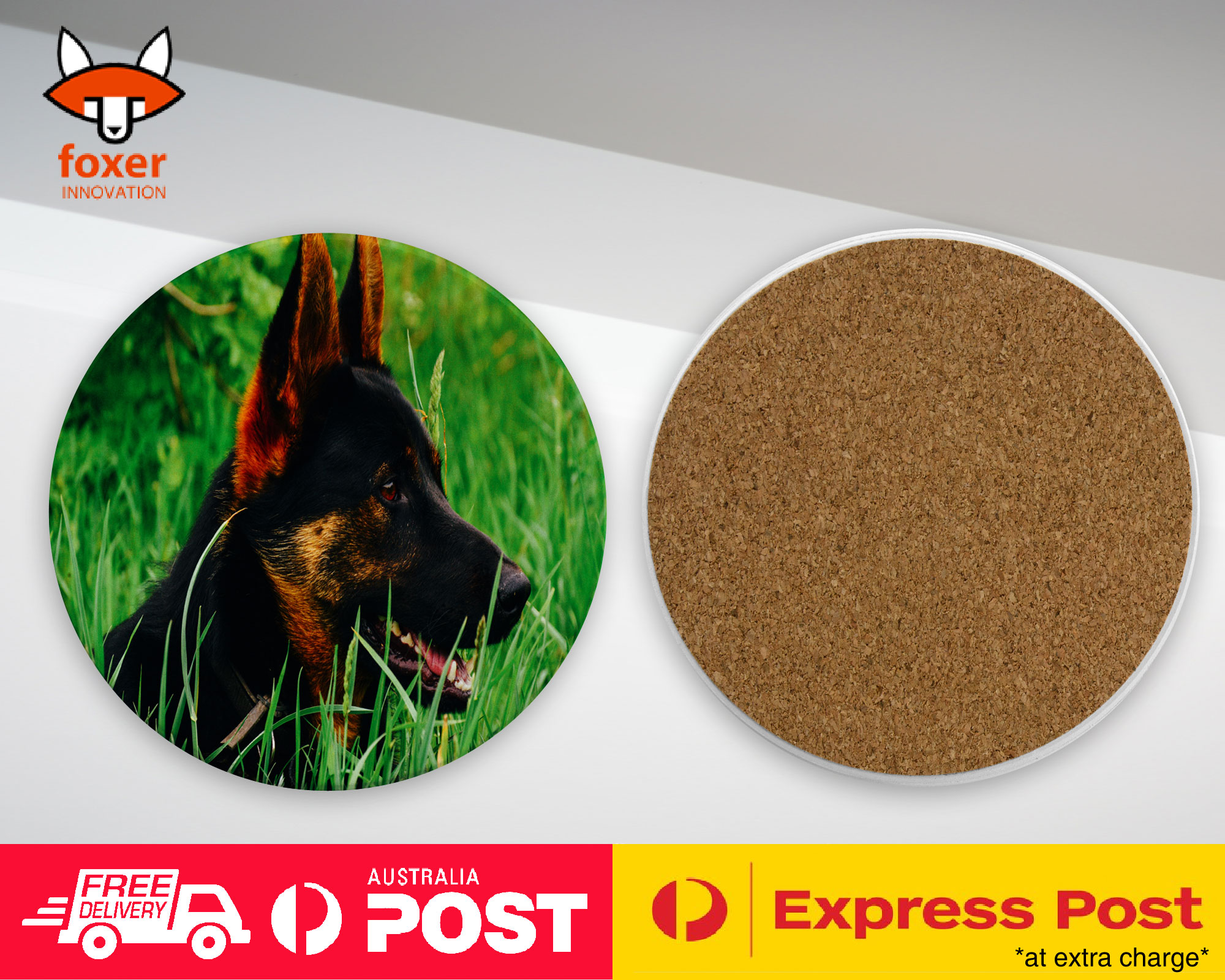 COASTER COFFEE DRINKING MAT|ADORABLE GERMAN SHEPHERD DOG #3