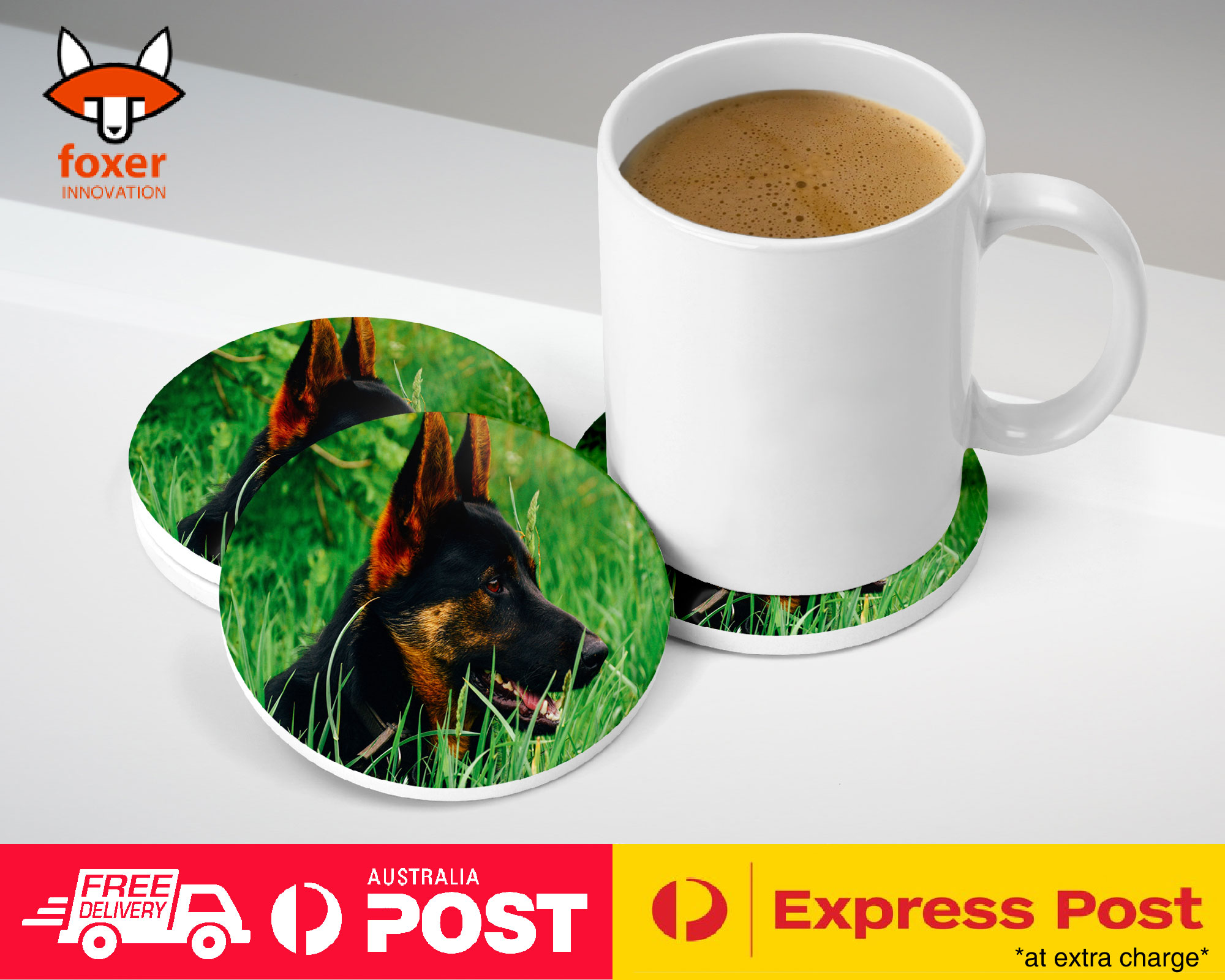 COASTER COFFEE DRINKING MAT|ADORABLE GERMAN SHEPHERD DOG #3