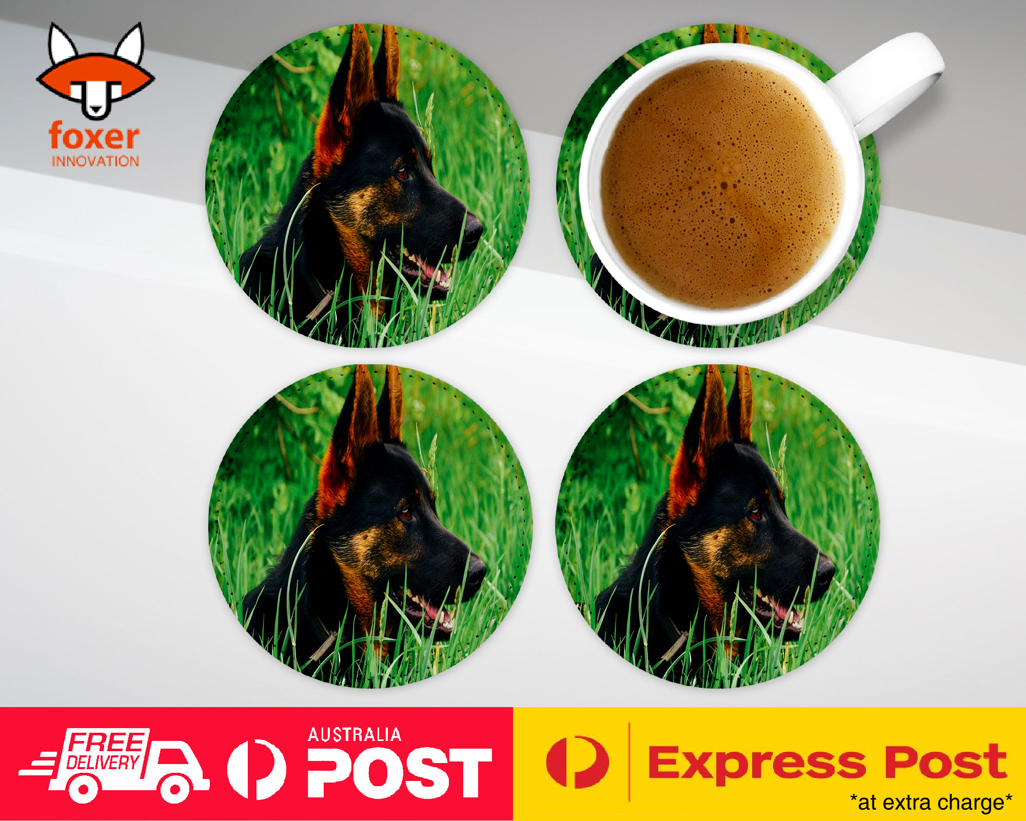 COASTER COFFEE DRINKING MAT|ADORABLE GERMAN SHEPHERD DOG #3