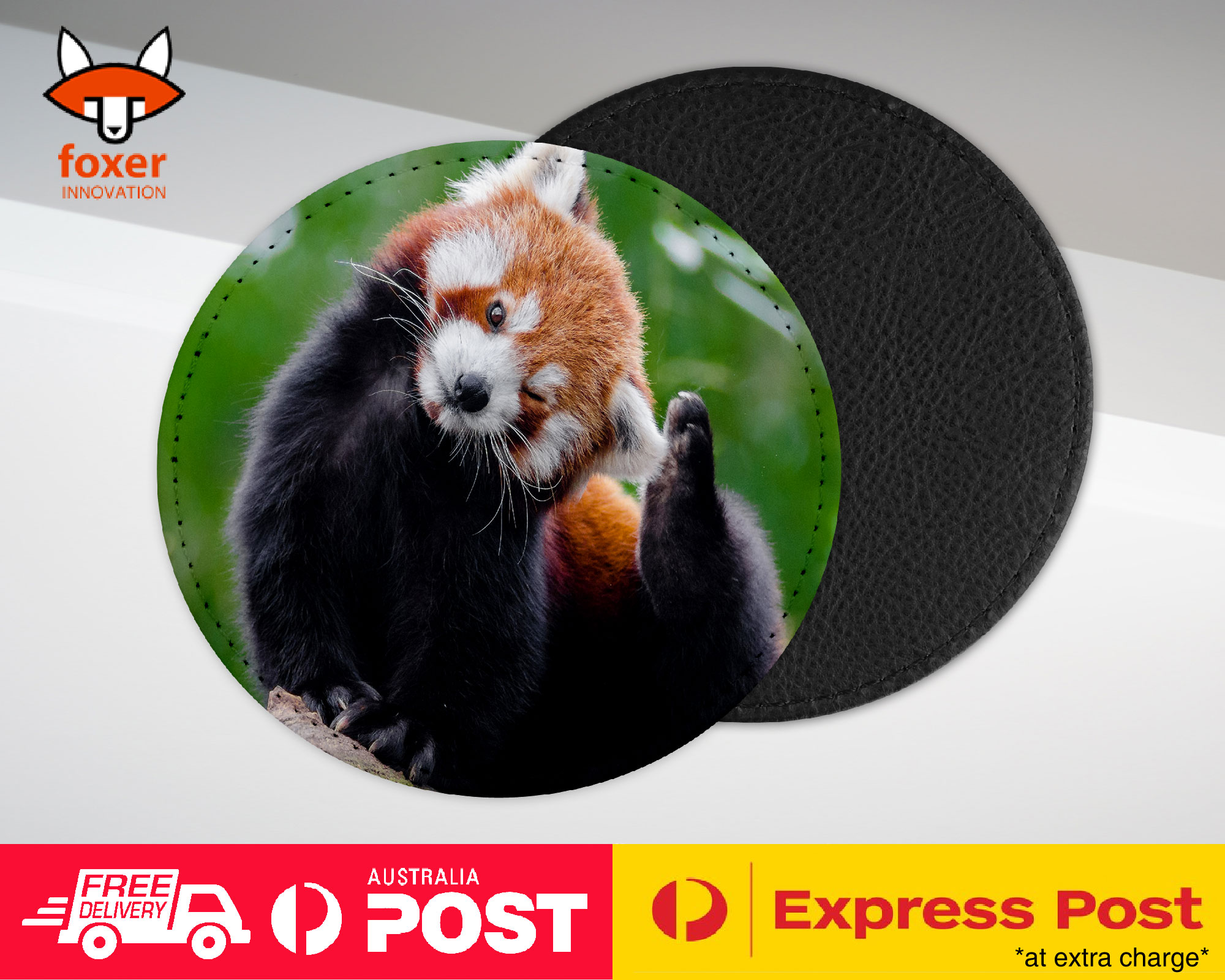 COASTER COFFEE DRINKING MAT|CUTE RED PANDA ANIMAL RACOON #9