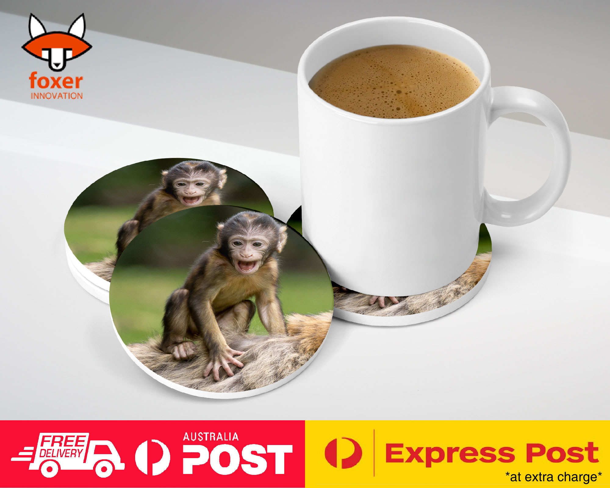 COASTER COFFEE DRINKING MAT|CUTE BABY INFANT MONKEY APE