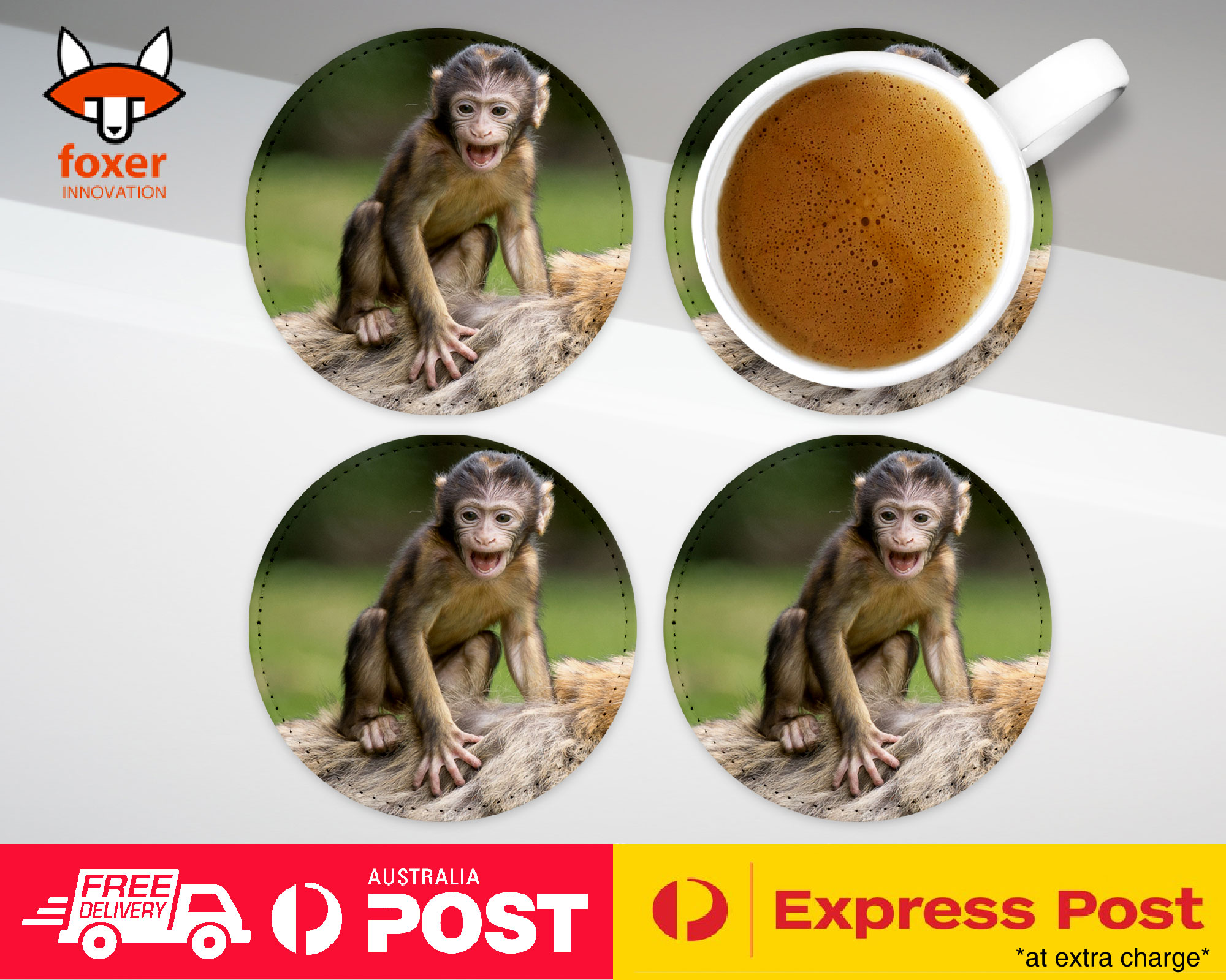 COASTER COFFEE DRINKING MAT|CUTE BABY INFANT MONKEY APE