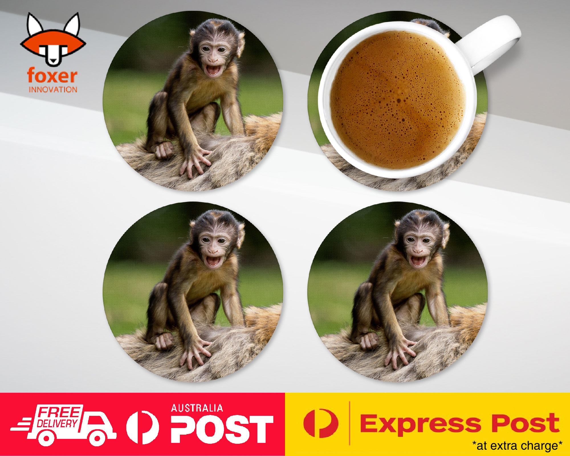 COASTER COFFEE DRINKING MAT|CUTE BABY INFANT MONKEY APE
