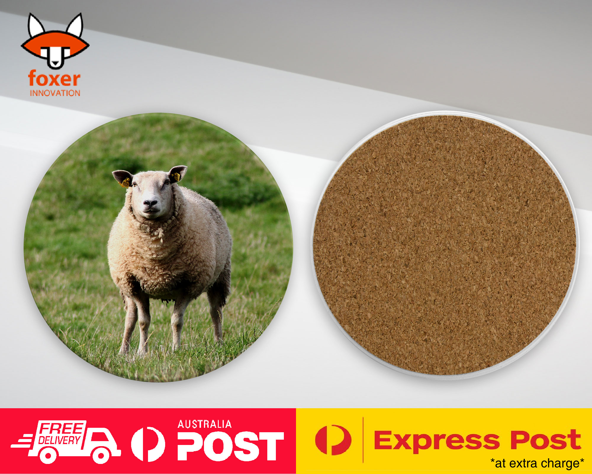 COASTER COFFEE DRINKING MAT|CUTE LAMB SHEEP GOAT FARM #2