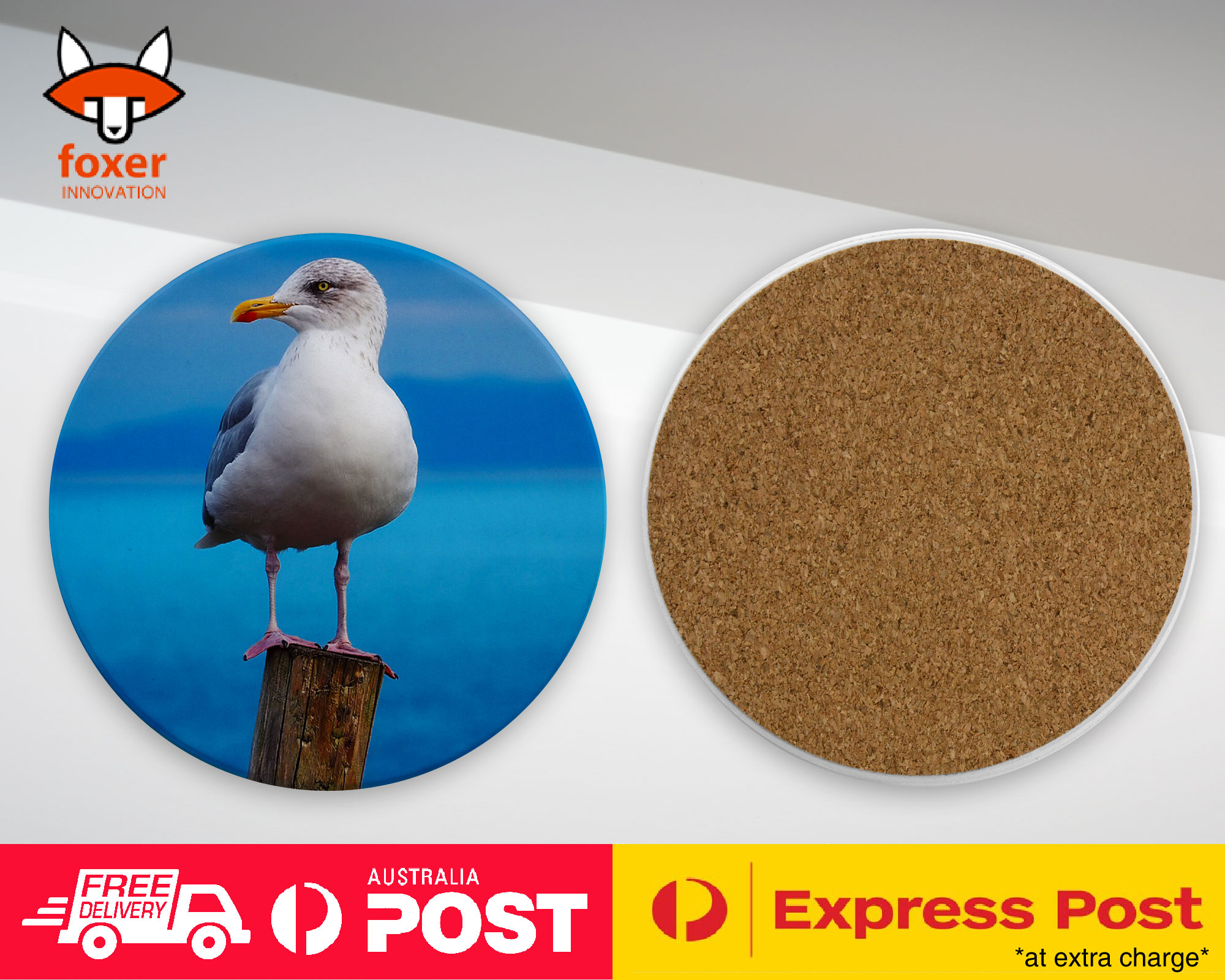 COASTER COFFEE DRINKING MAT|SEAGULL GULL BIRD SEABIRD #3