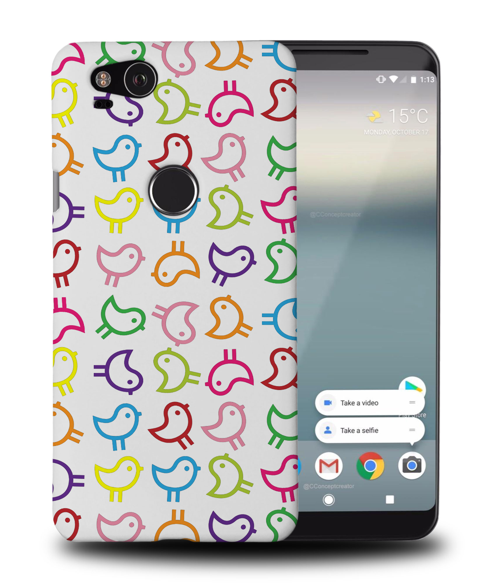 CASE COVER FOR GOOGLE PIXEL|RAINBOW BIRD ANIMAL PATTERN #1 - Picture 9 of 11