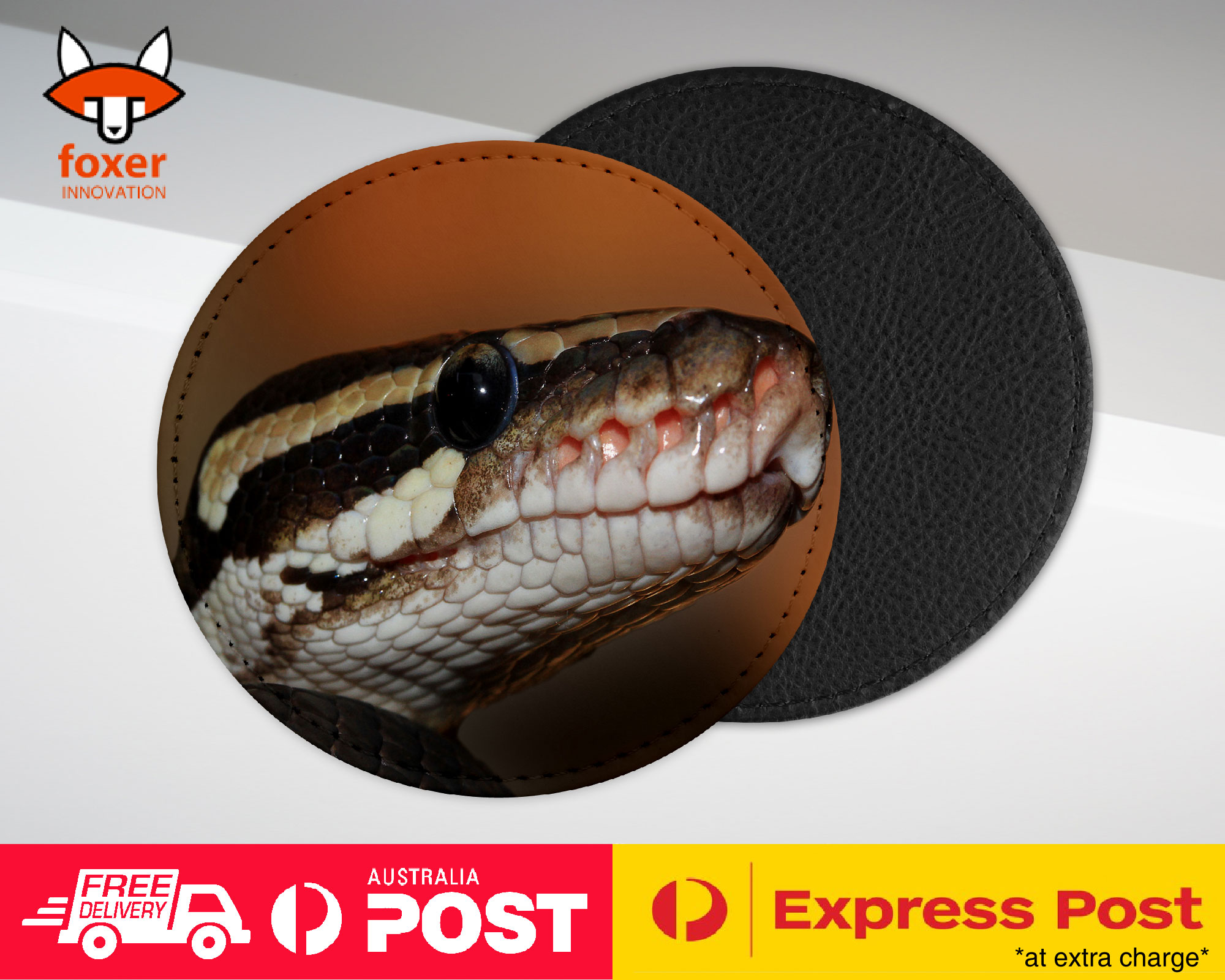 COASTER COFFEE DRINKING MAT|GREEN SLITHER SNAKE REPTILE #5