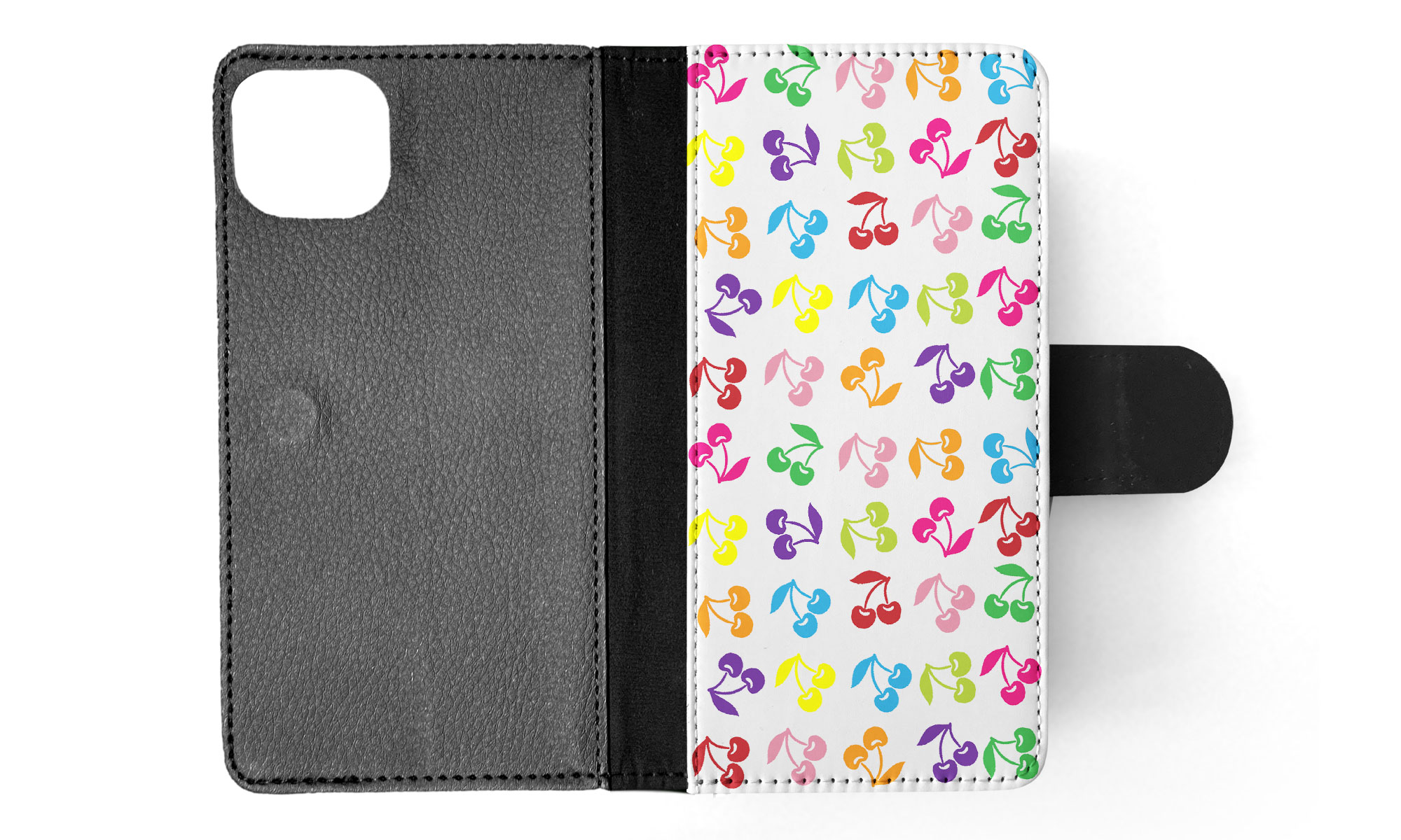 FLIP CASE FOR APPLE IPHONE|CUTE RAINBOW CHERRY FRUIT PATTERN - Picture 39 of 193