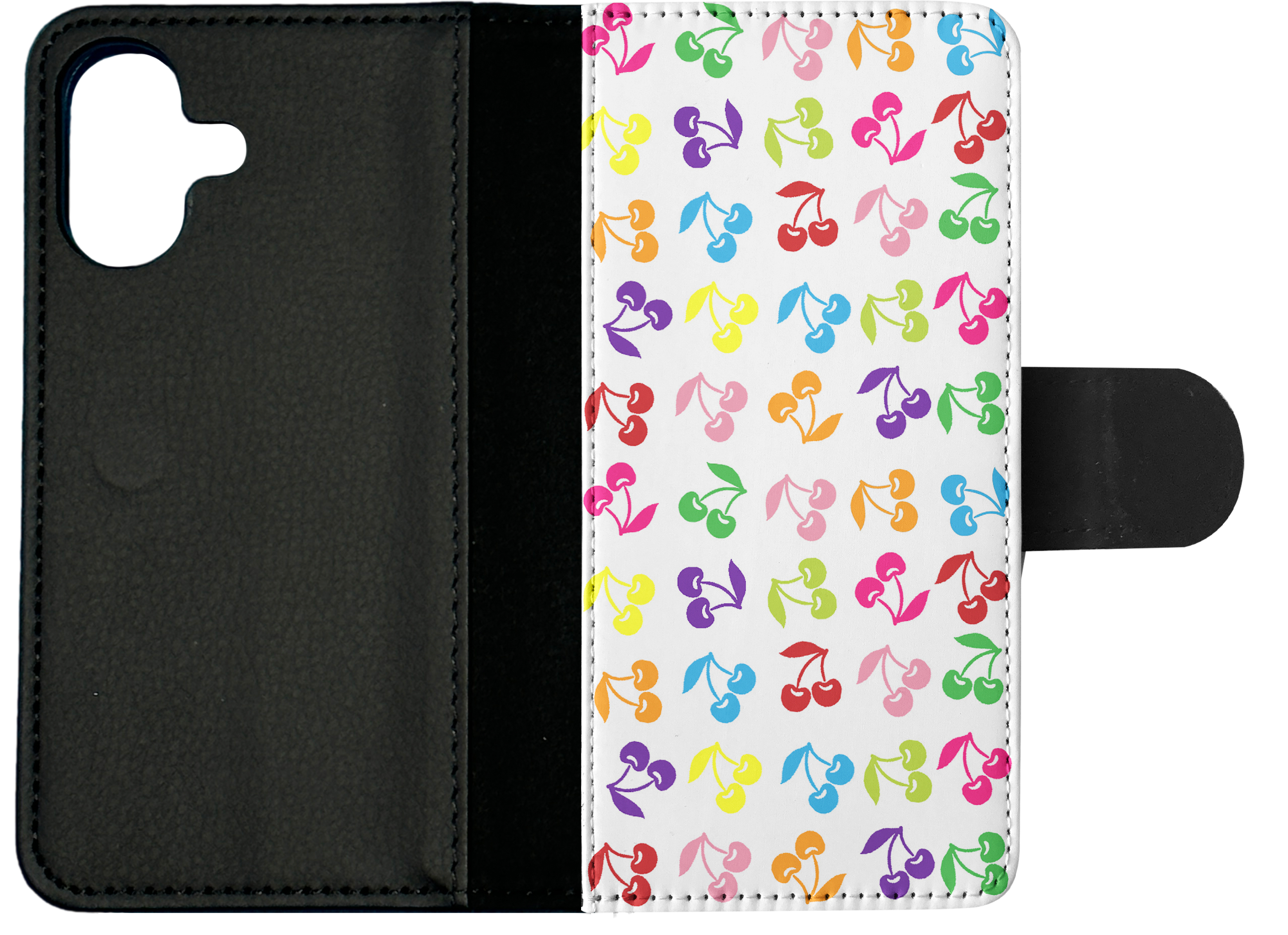 FLIP CASE FOR APPLE IPHONE|CUTE RAINBOW CHERRY FRUIT PATTERN - Picture 24 of 193