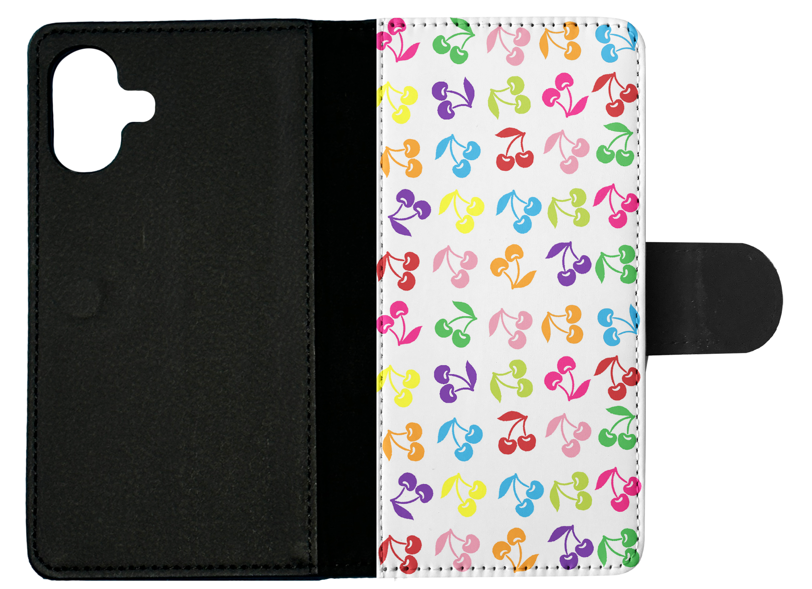 FLIP CASE FOR APPLE IPHONE|CUTE RAINBOW CHERRY FRUIT PATTERN - Picture 19 of 193