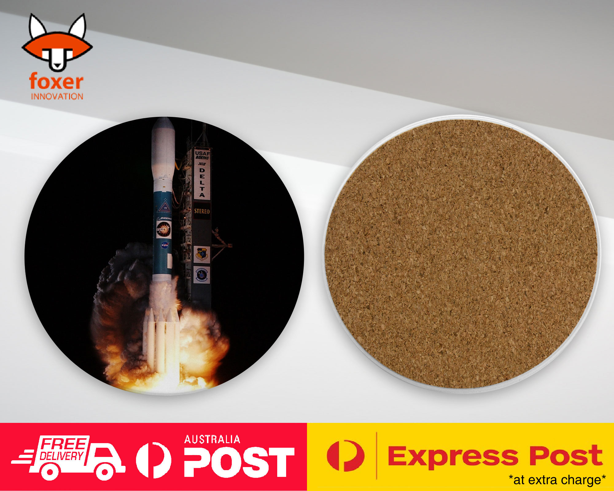 COASTER COFFEE DRINKING MAT|COOL SPACE ROCKET LAUNCH #3