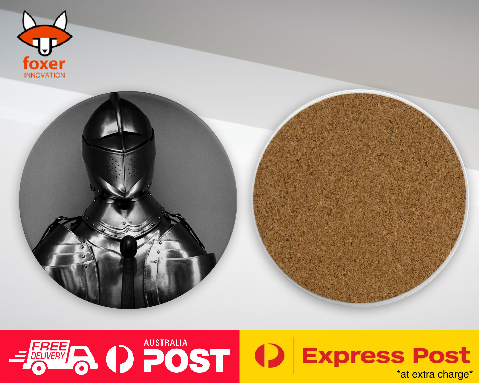 COASTER COFFEE DRINKING MAT|MEDIEVIL KNIGHT SWORDSMAN ARMOR