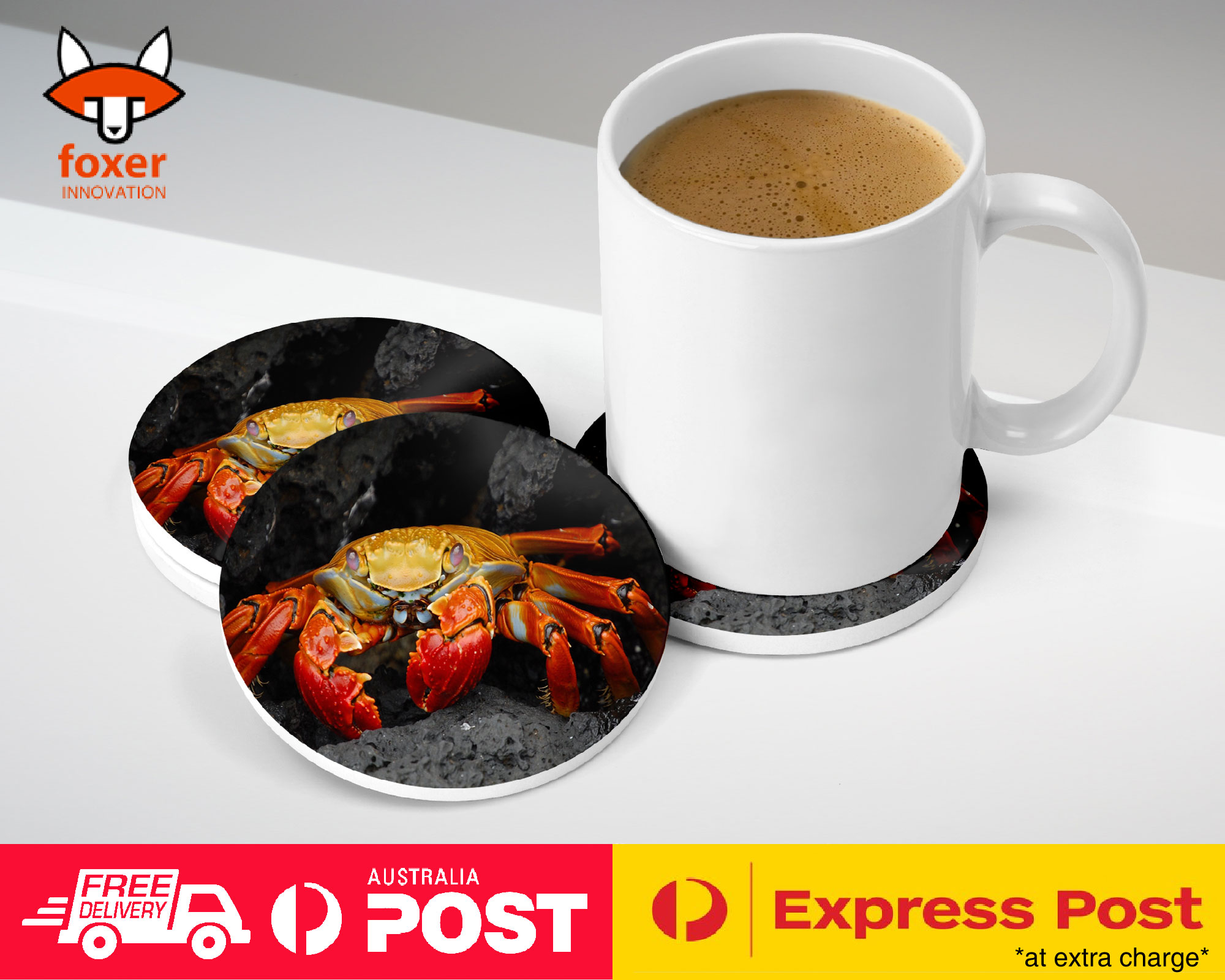 COASTER COFFEE DRINKING MAT|ARUSTACEANS CRAB CREATURE CLAW #1