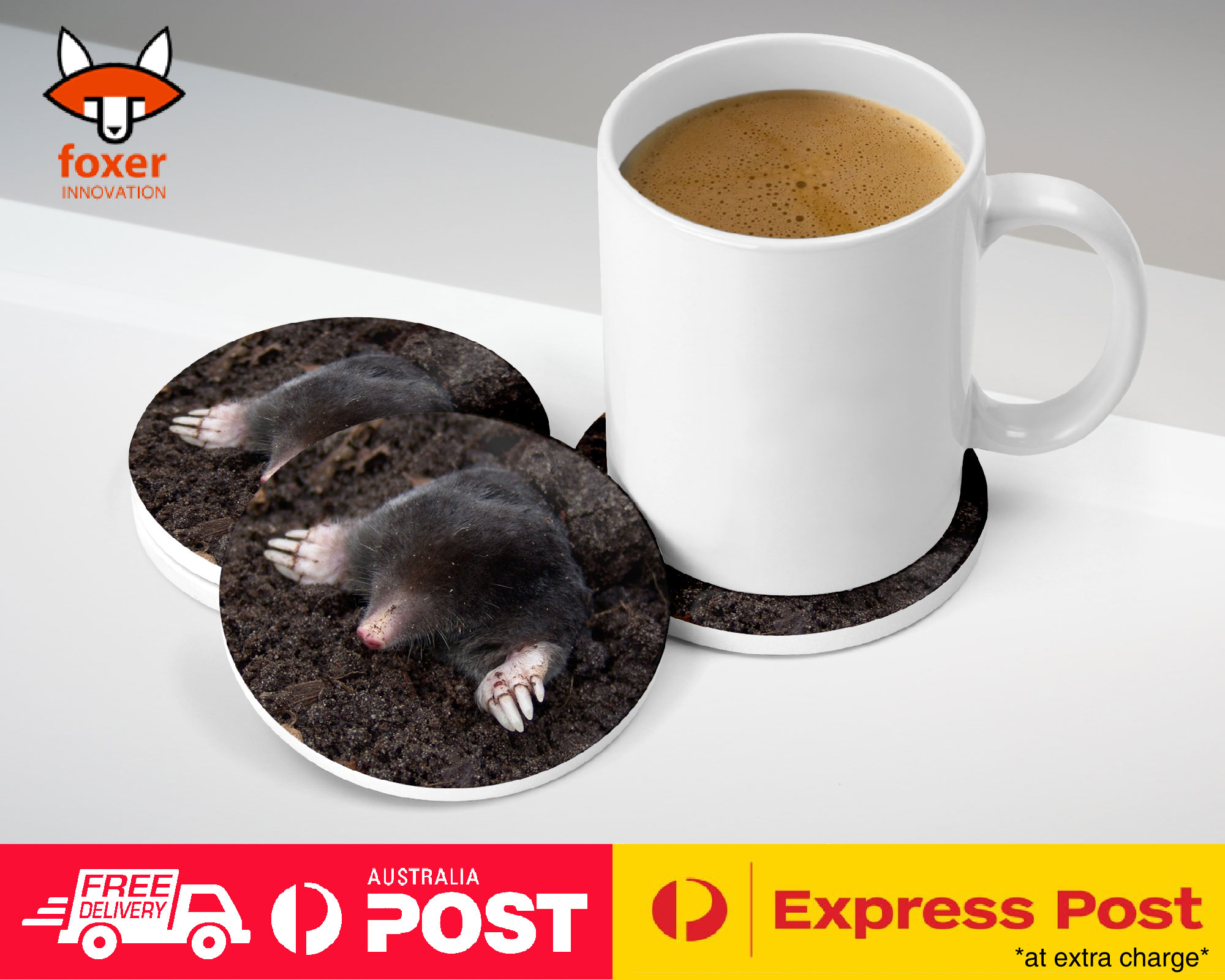 COASTER COFFEE DRINKING MAT|SUBTERRANEAN MOLE MAMMAL ANIMAL
