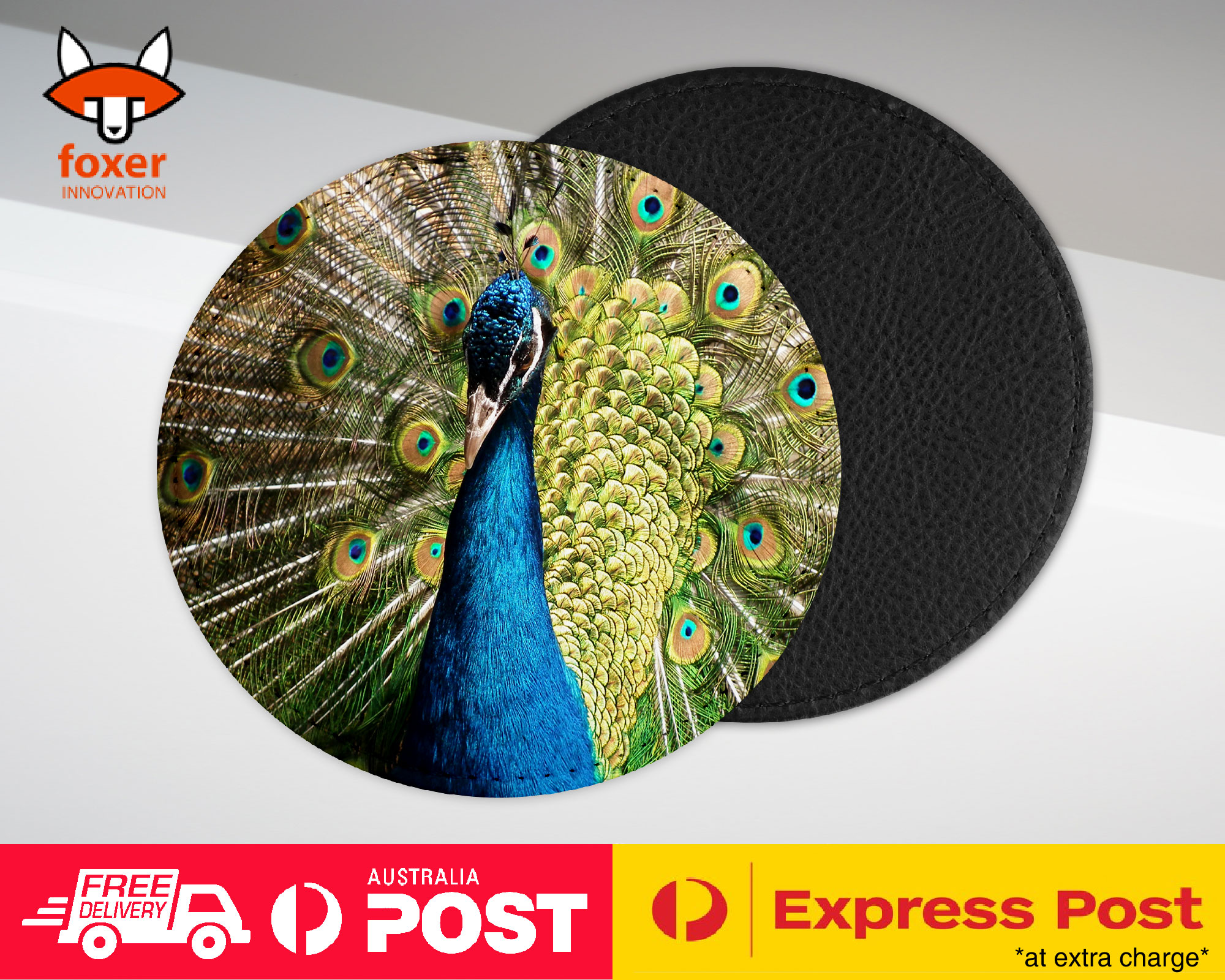 COASTER COFFEE DRINKING MAT|BEAUTIFUL PEACOCK BIRD #10