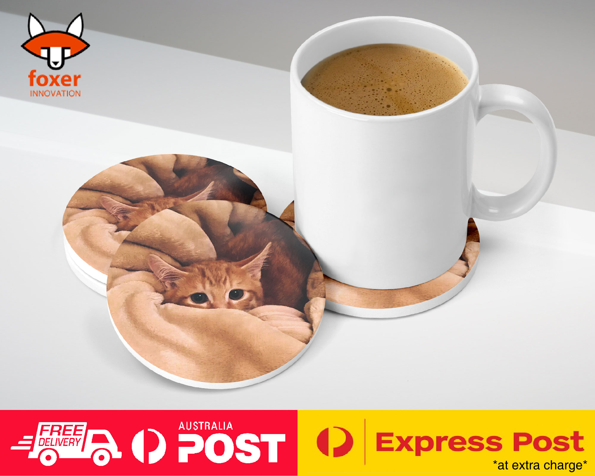 COASTER COFFEE DRINKING MAT|ADORABLE CAT KITTEN FELINE #93