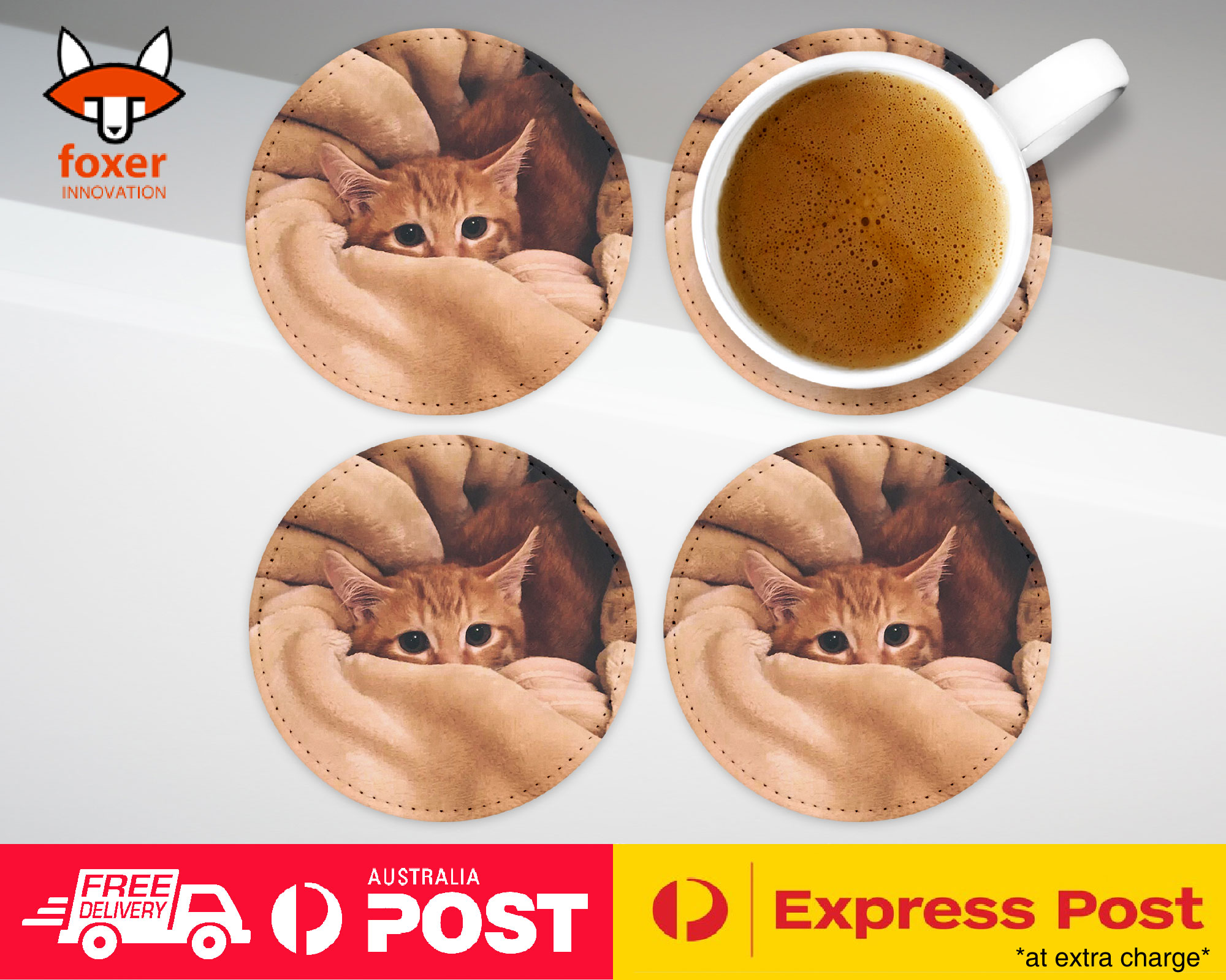 COASTER COFFEE DRINKING MAT|ADORABLE CAT KITTEN FELINE #93