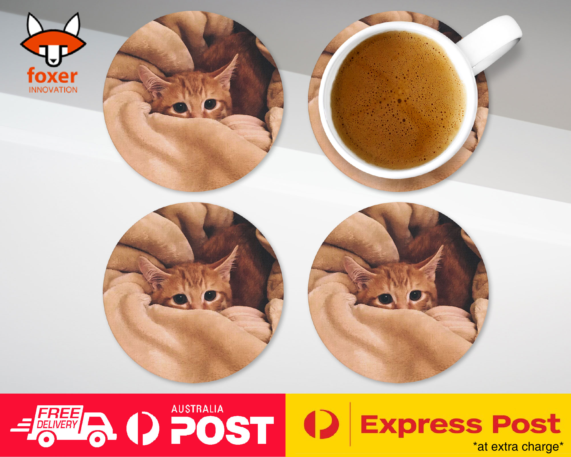 COASTER COFFEE DRINKING MAT|ADORABLE CAT KITTEN FELINE #93