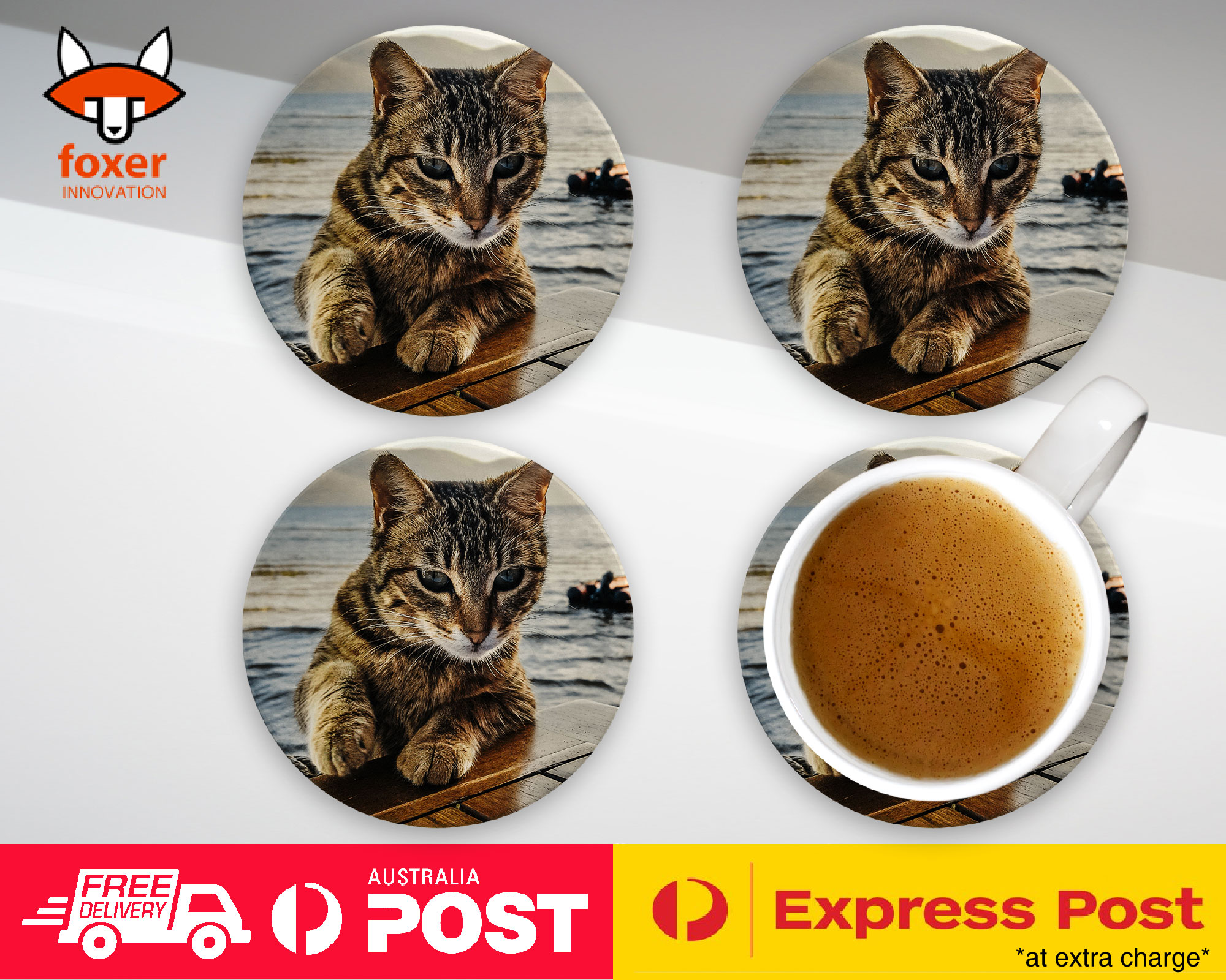 COASTER COFFEE DRINKING MAT|ADORABLE CAT KITTEN FELINE #106