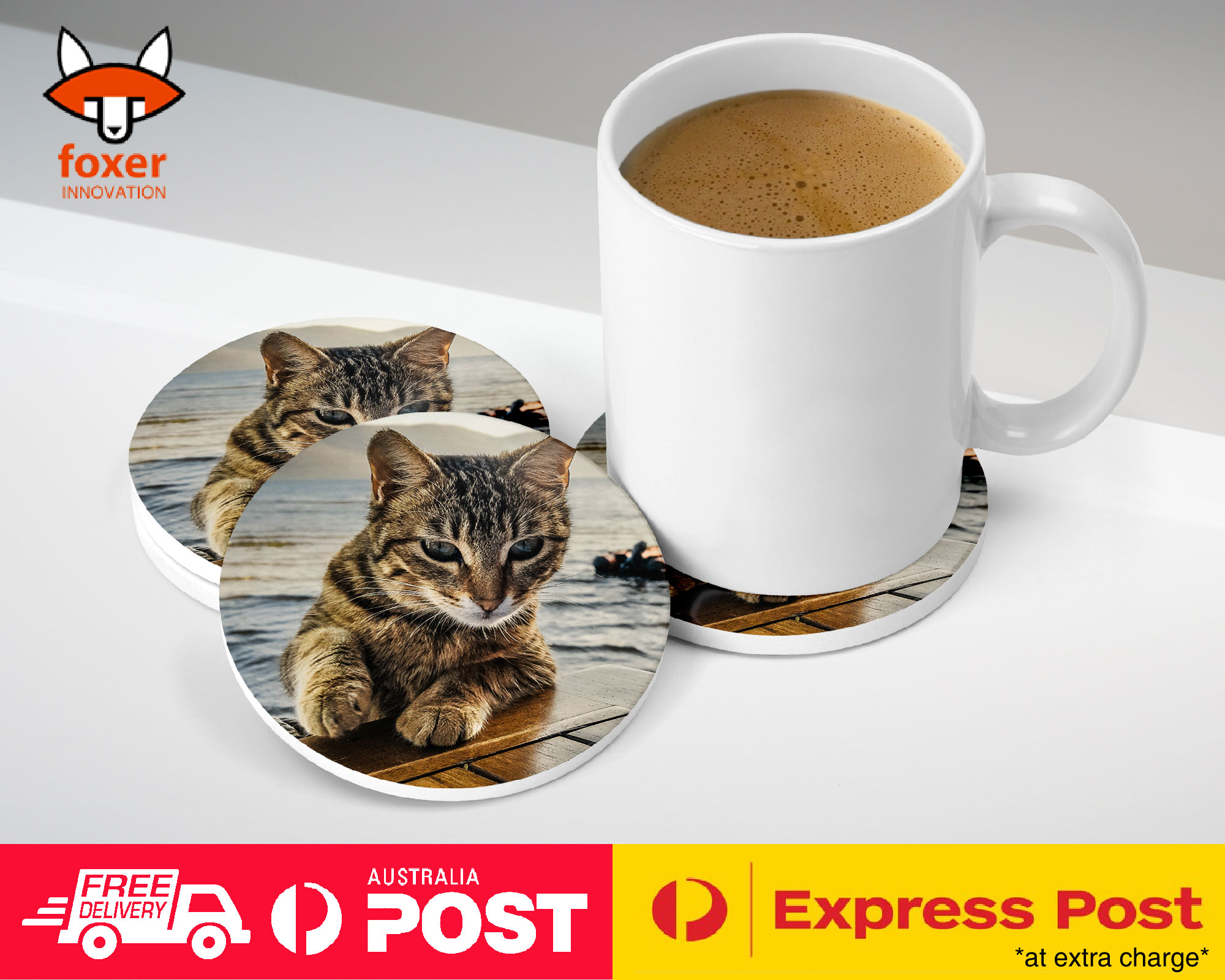 COASTER COFFEE DRINKING MAT|ADORABLE CAT KITTEN FELINE #106