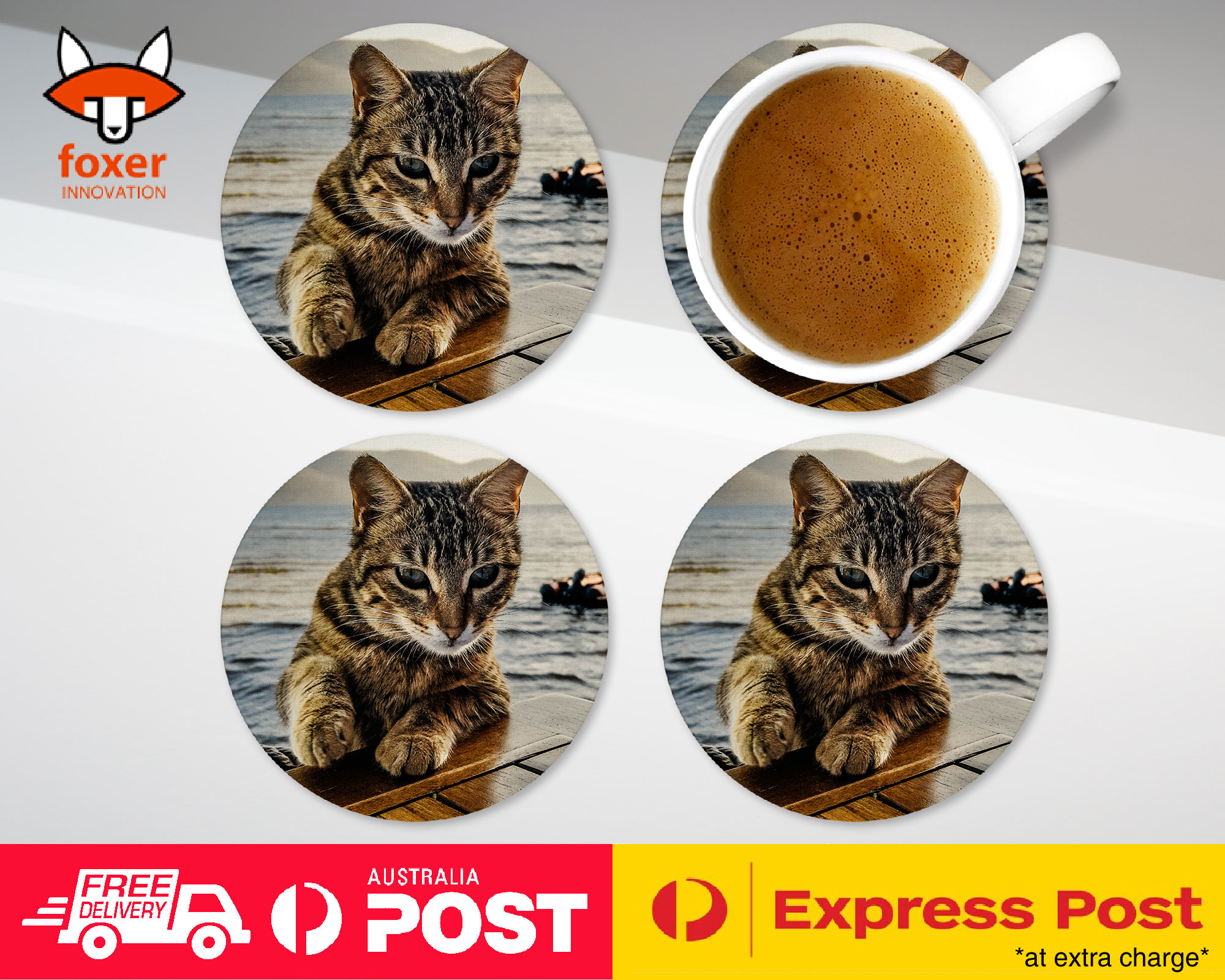 COASTER COFFEE DRINKING MAT|ADORABLE CAT KITTEN FELINE #106