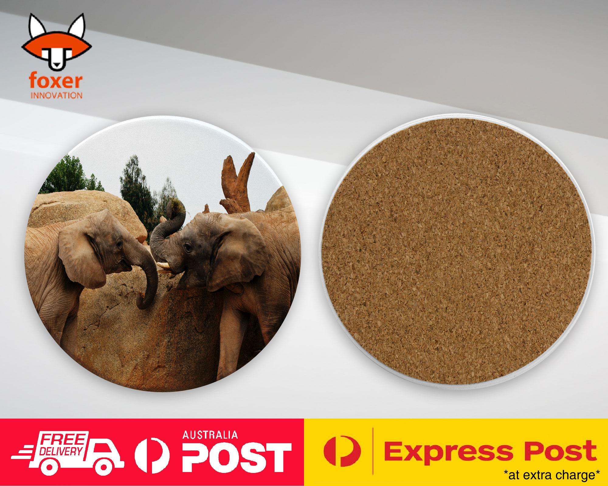 COASTER COFFEE DRINKING MAT|CUTE ADORABLE ELEPHANT ANIMAL #17