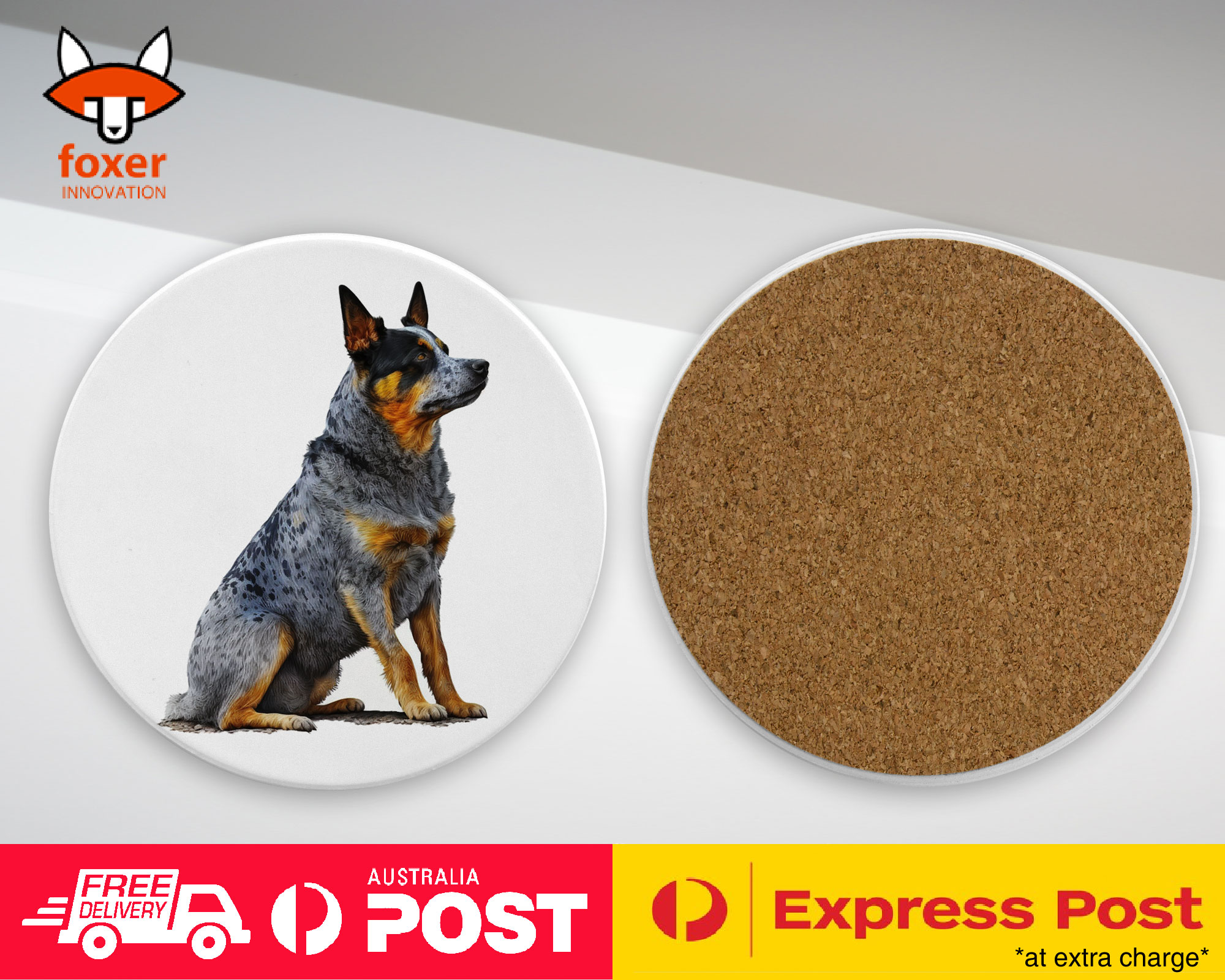 COASTER DRINKING PLACEMAT MAT|AUSTRALIAN CATTLE DOG PUPPY WATERCOLOR ART #1 - Picture 9 of 73