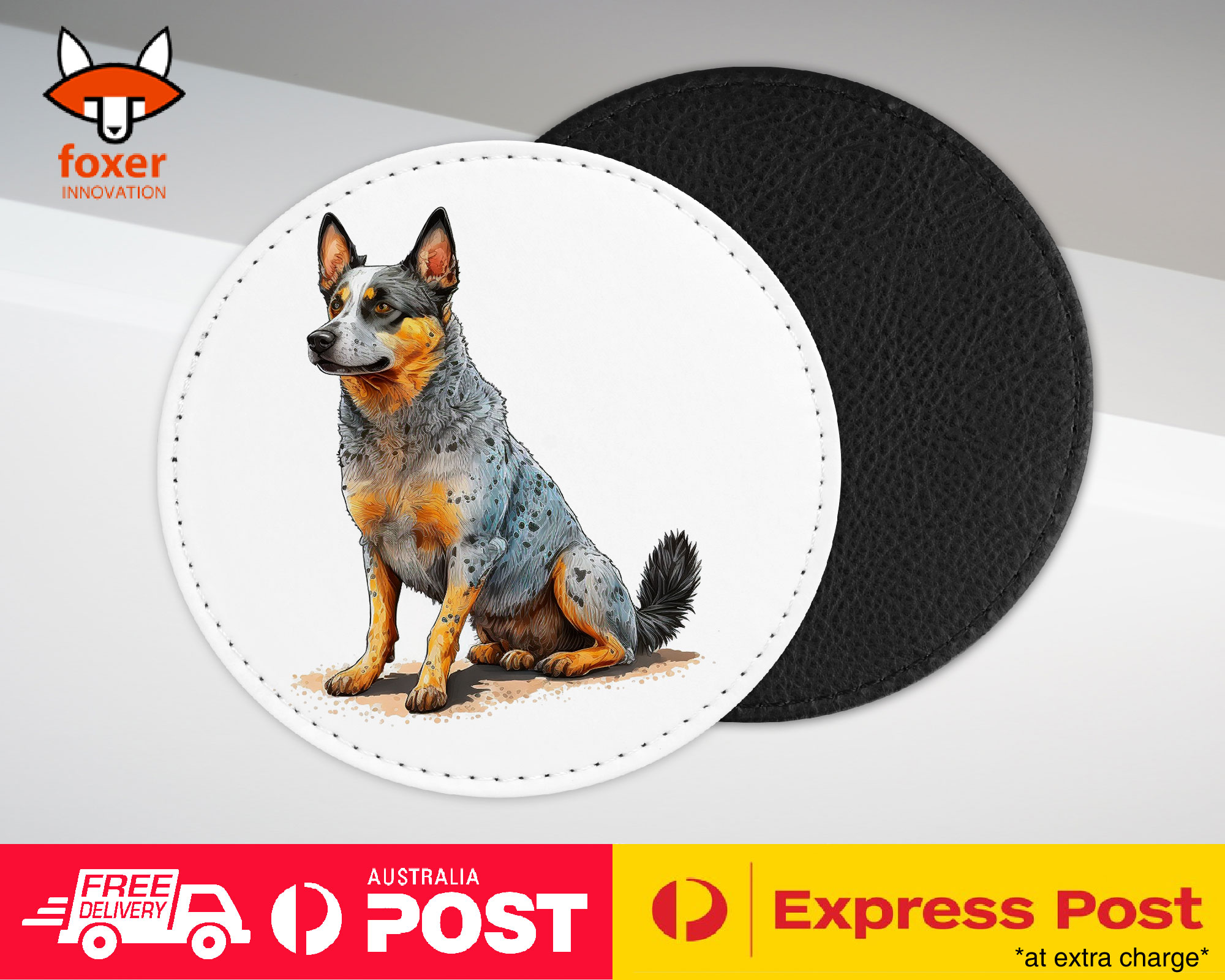 COASTER DRINKING PLACEMAT MAT|AUSTRALIAN CATTLE DOG PUPPY WATERCOLOR ART #1 - Picture 15 of 73