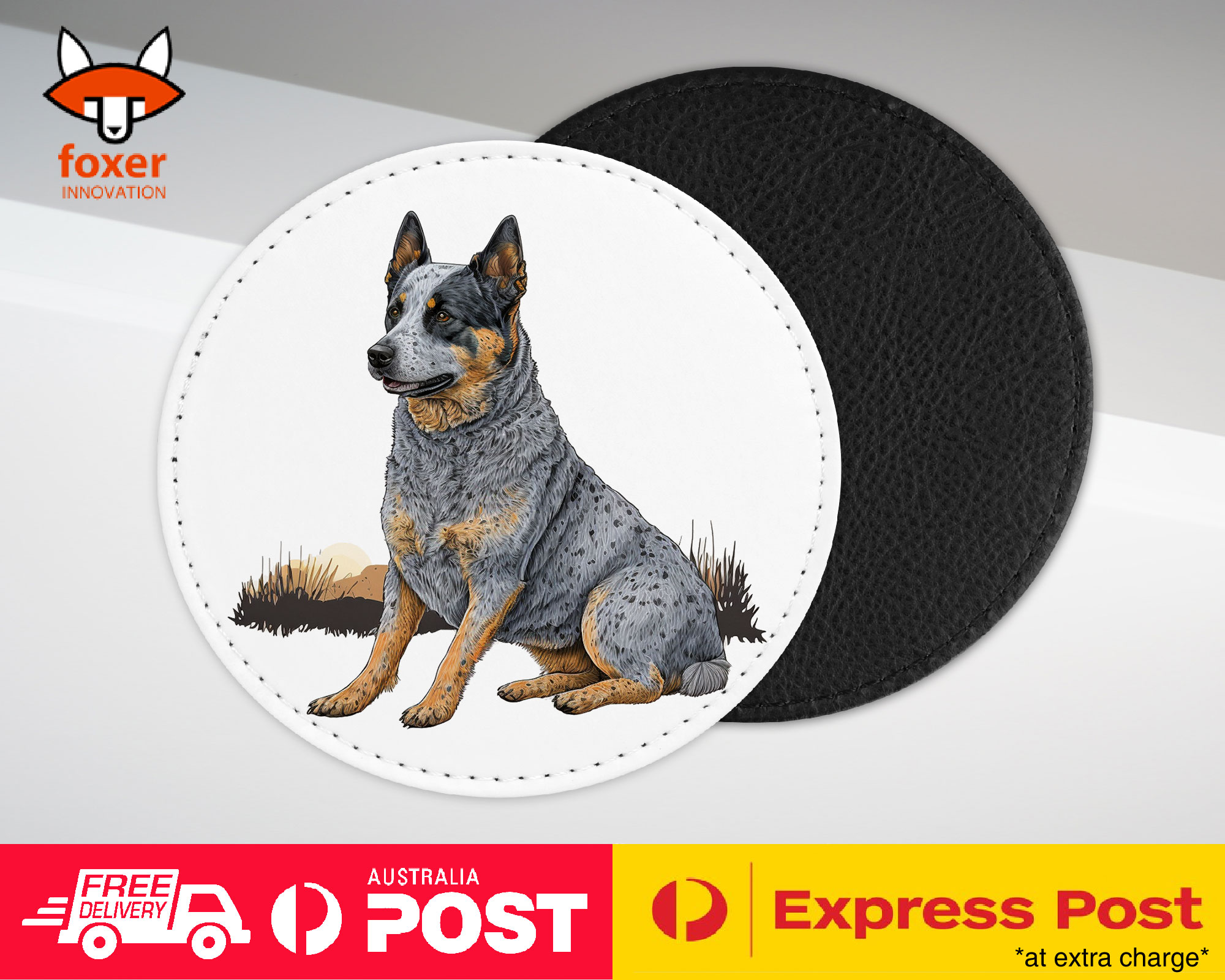 COASTER DRINKING PLACEMAT MAT|AUSTRALIAN CATTLE DOG PUPPY WATERCOLOR ART #1 - Picture 23 of 73