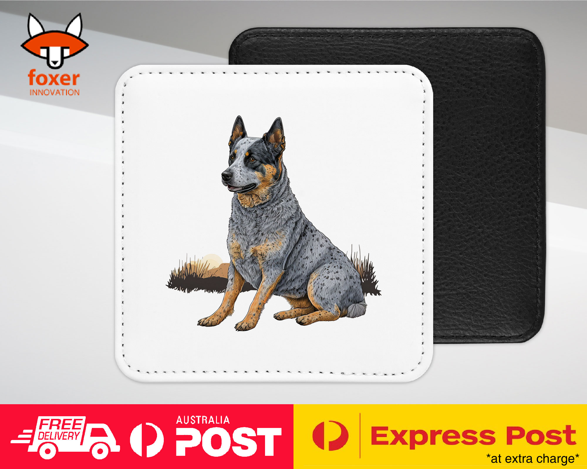 COASTER DRINKING PLACEMAT MAT|AUSTRALIAN CATTLE DOG PUPPY WATERCOLOR ART #1 - Picture 22 of 73