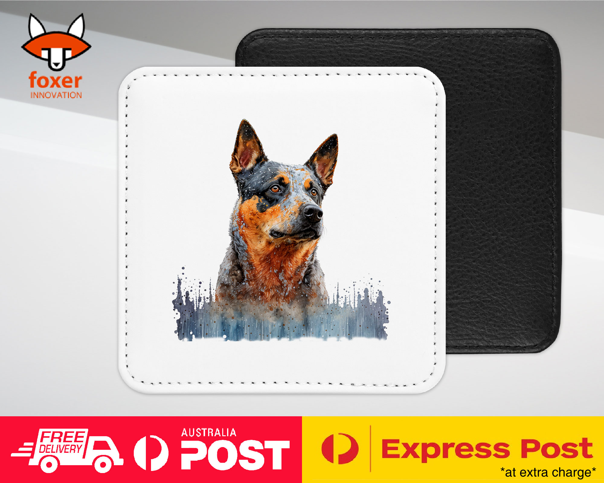 COASTER DRINKING PLACEMAT MAT|AUSTRALIAN CATTLE DOG PUPPY WATERCOLOR ART #1 - Picture 30 of 73