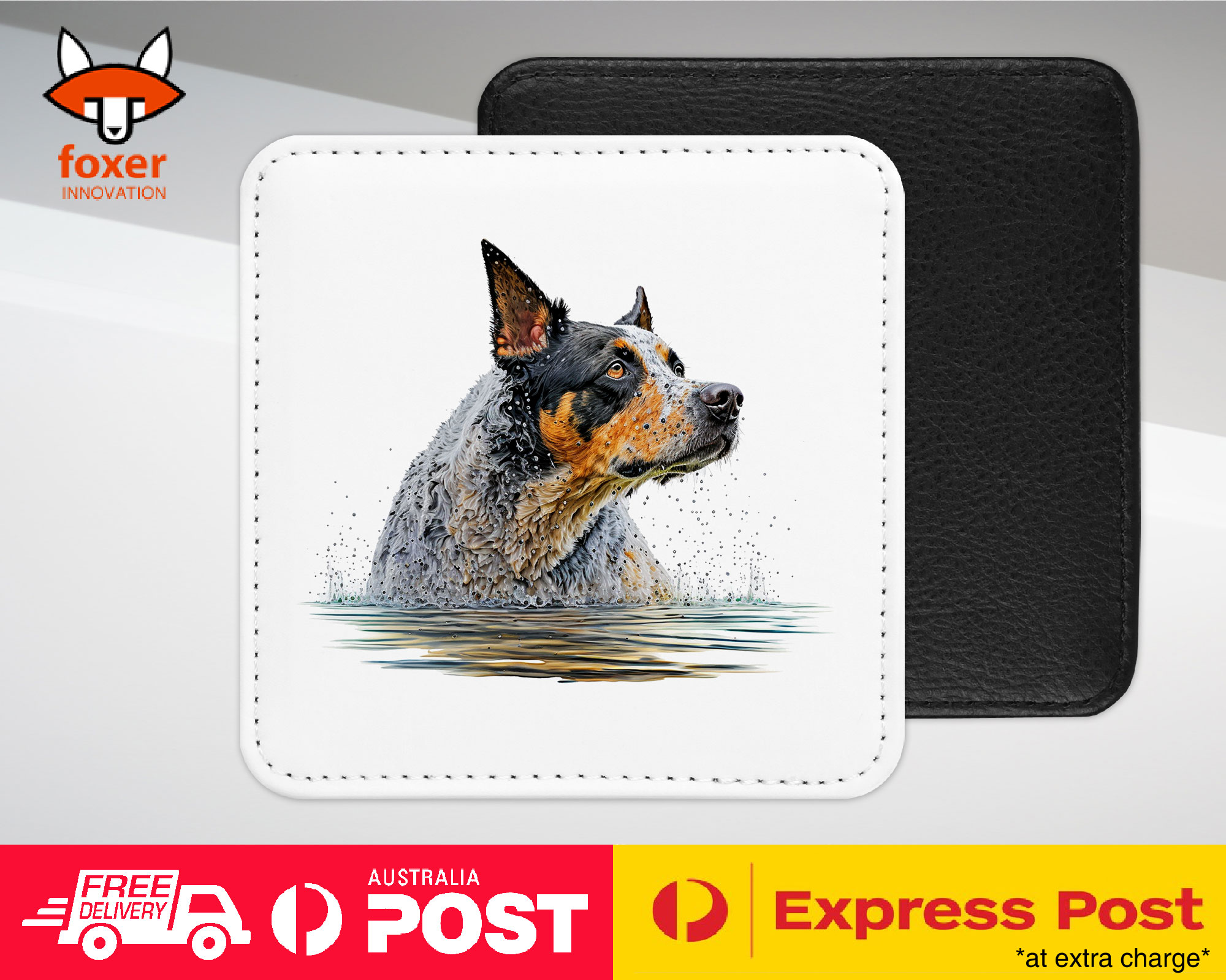 COASTER DRINKING PLACEMAT MAT|AUSTRALIAN CATTLE DOG PUPPY WATERCOLOR ART #1 - Picture 38 of 73
