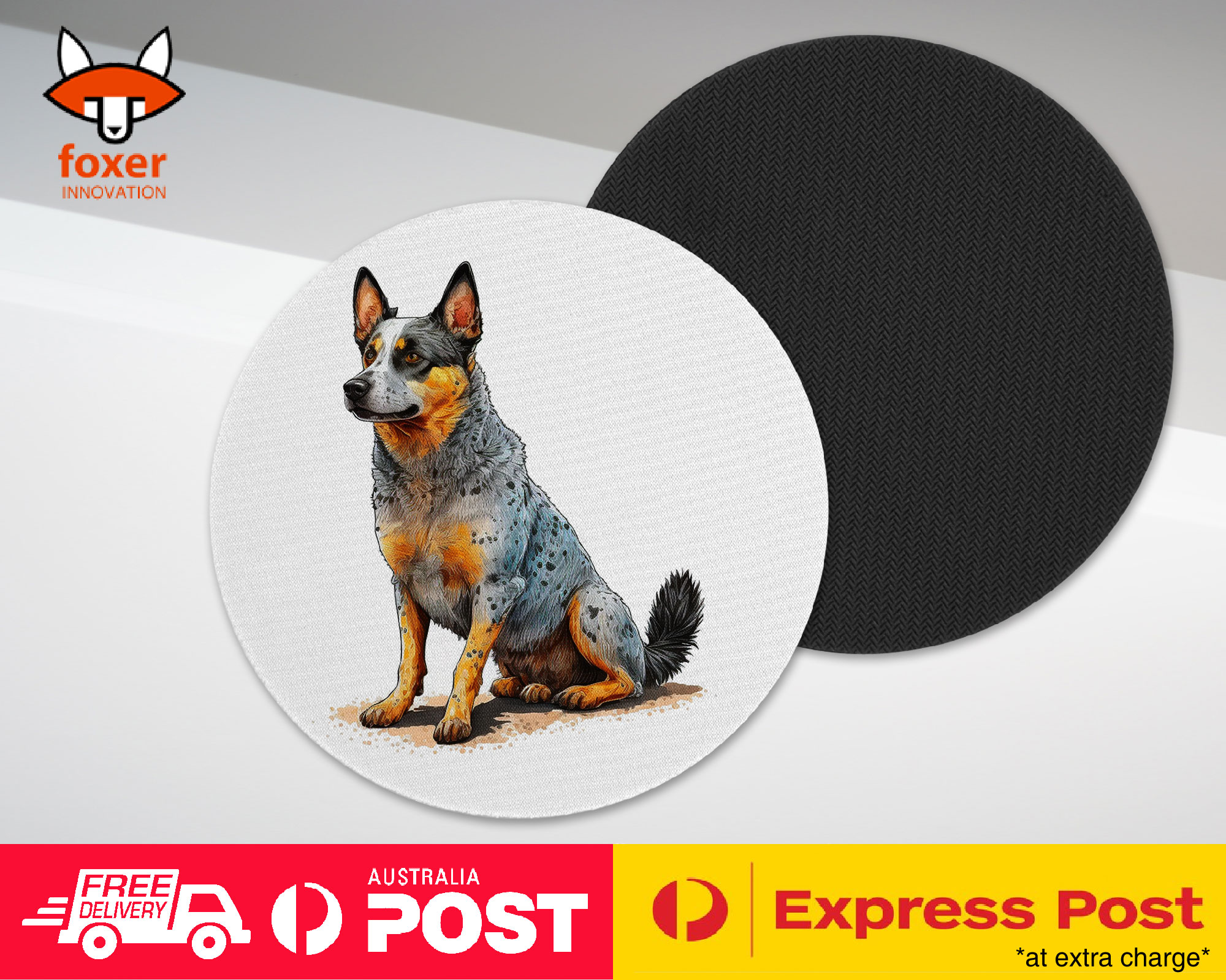 COASTER DRINKING PLACEMAT MAT|AUSTRALIAN CATTLE DOG PUPPY WATERCOLOR ART #1 - Picture 13 of 73